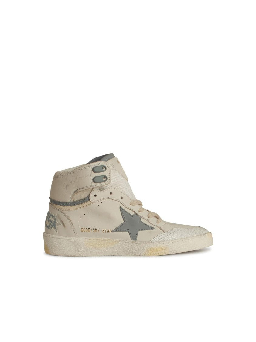 Sky Star White Leather Sneakers for Men & Women - Comfortable Casual Walking Shoes for Everyday Wear, Office, and Travel