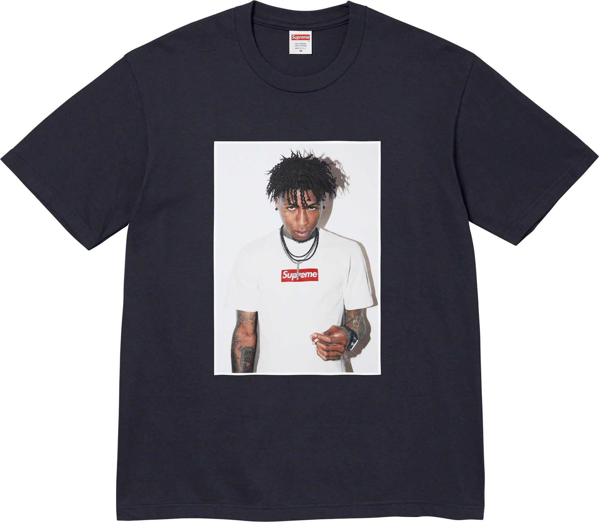 Supreme NBA YoungBoy T-Shirt - Navy Blue Cotton Tee for Men | Streetwear Fashion & Hip Hop Style | Perfect for Concerts, Casual Wear & Fan Merch