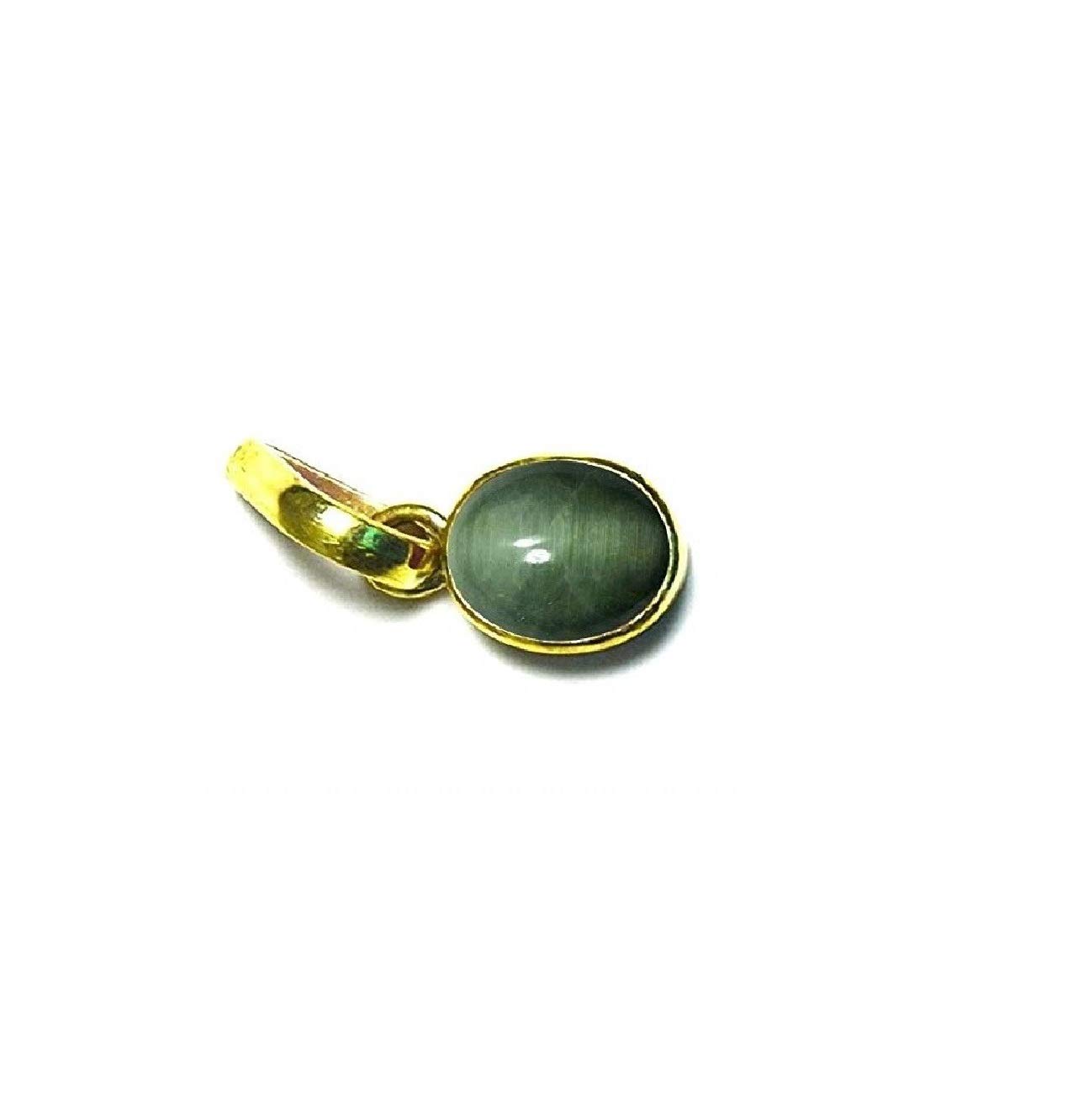 Raviour Lifestyle Green Cat Eye Gemstone Pendant - Natural Lehsunia Stone for Astrological Benefits & Healing | Perfect for Meditation, Spiritual Protection & Fashion Jewelry
