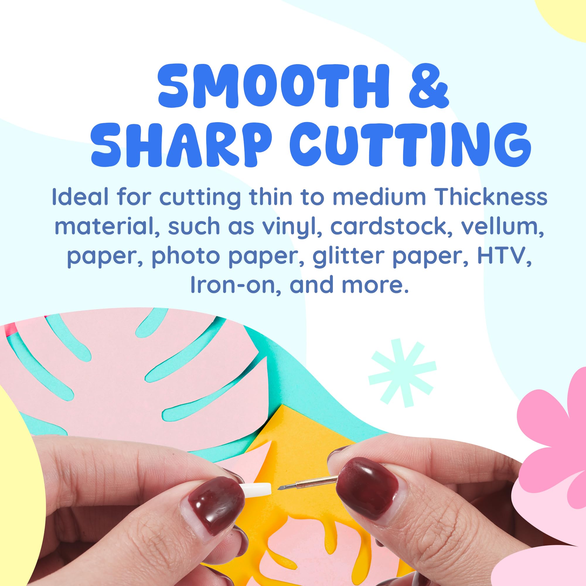 30Pcs Fine Point Blades for Cricut Maker 3/Maker/Explore 3/Explore Air 2 - Premium Replacement Cutting Blades for Vinyl, Cardstock, Glitter Paper, Faux Leather - Perfect for DIY Crafts, Scrapbooking & Home Decor Projects (White)