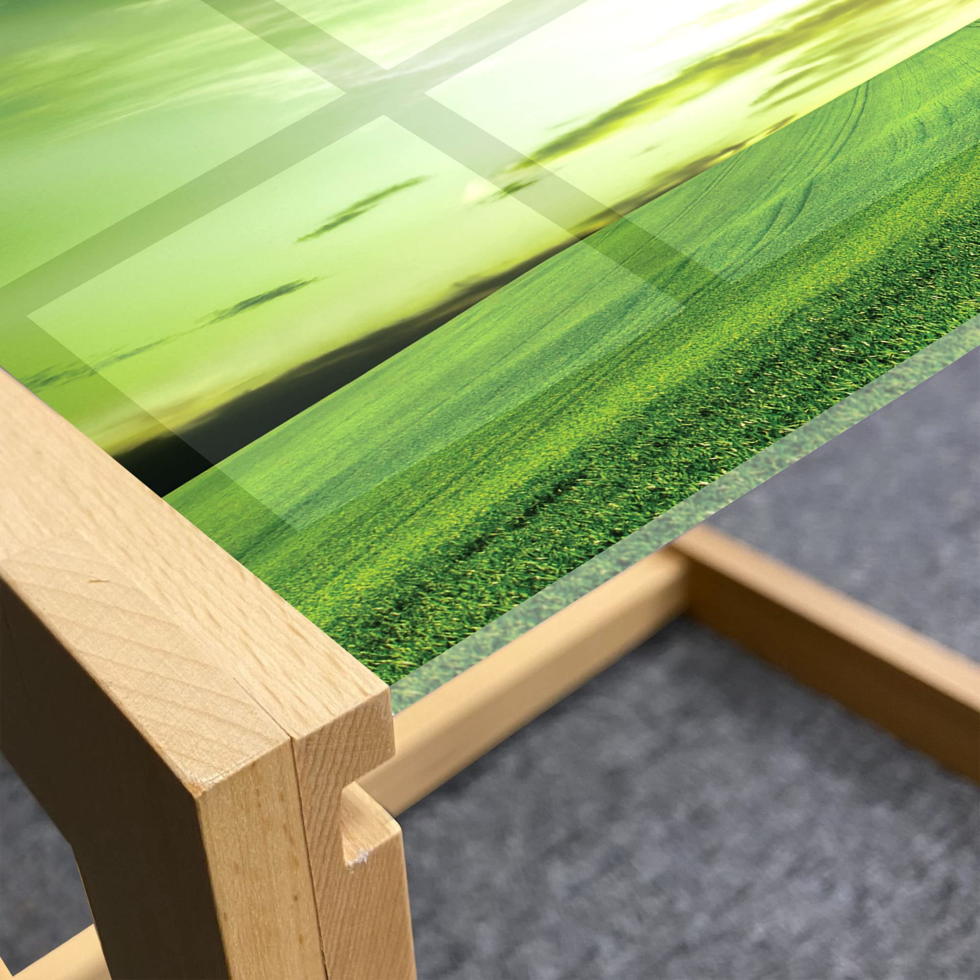 Ambesonne Trees Coffee Table - Monochrome Nature Wooden Frame for Office & Home Decor