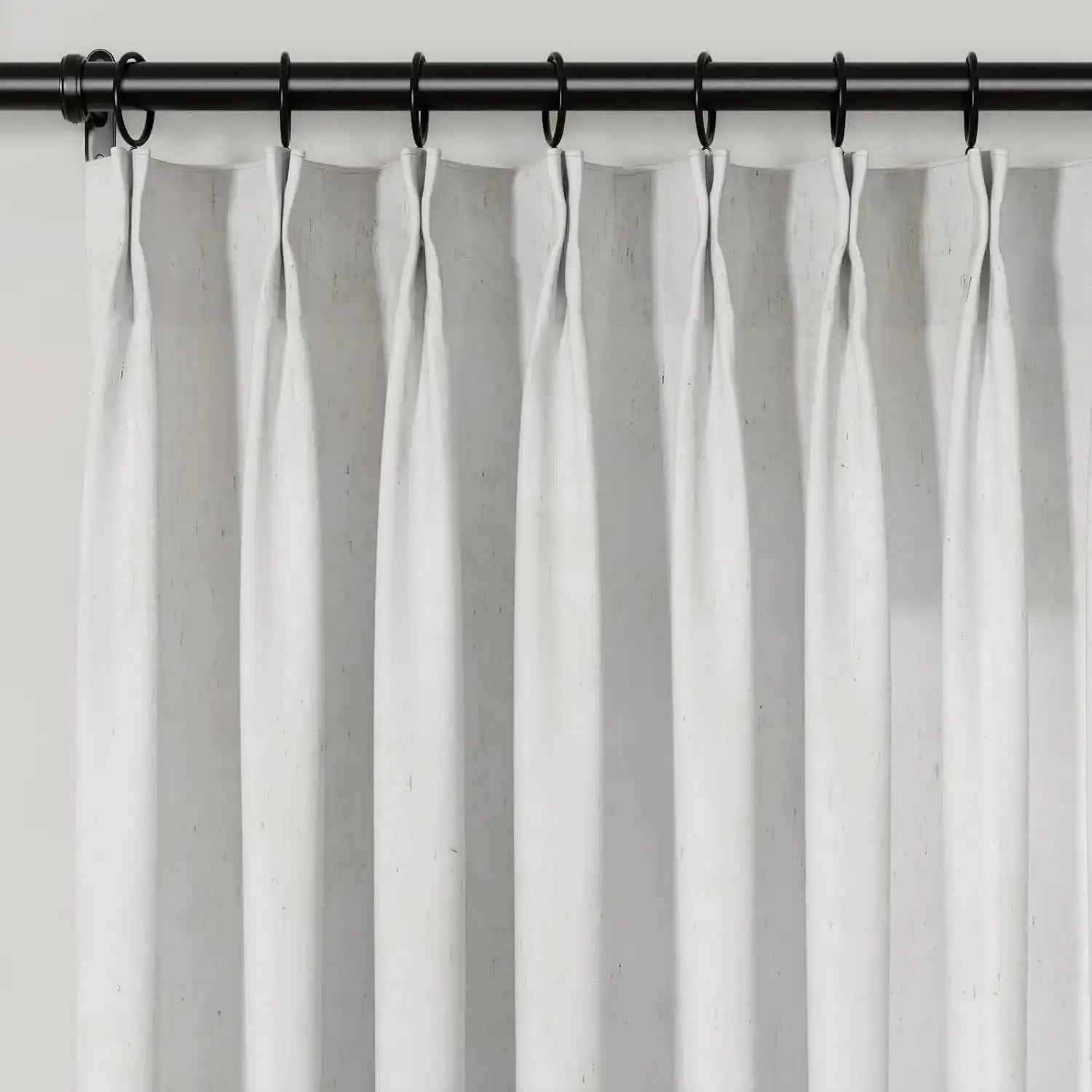 Freya Linen Semi-Sheer Jacquard Pleated Curtains - Elegant Window Treatment for Living Room & Bedroom