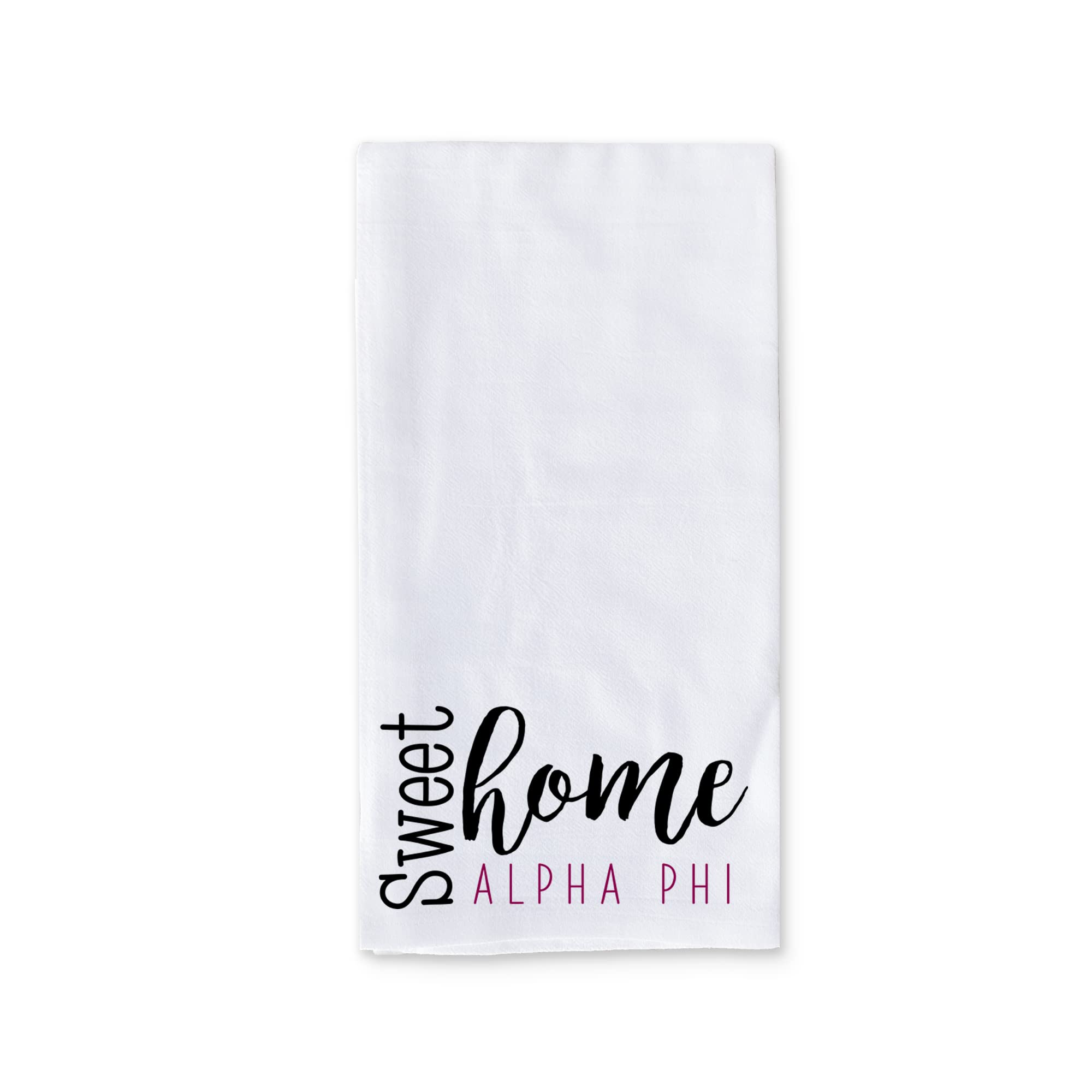 Sweet Home Alpha Phi Kitchen Towel - Sorority Dish Towels & Tea Towels for Kitchen Decor - Perfect for Drying Dishes, Cleaning Countertops, and Greek Life Gifts