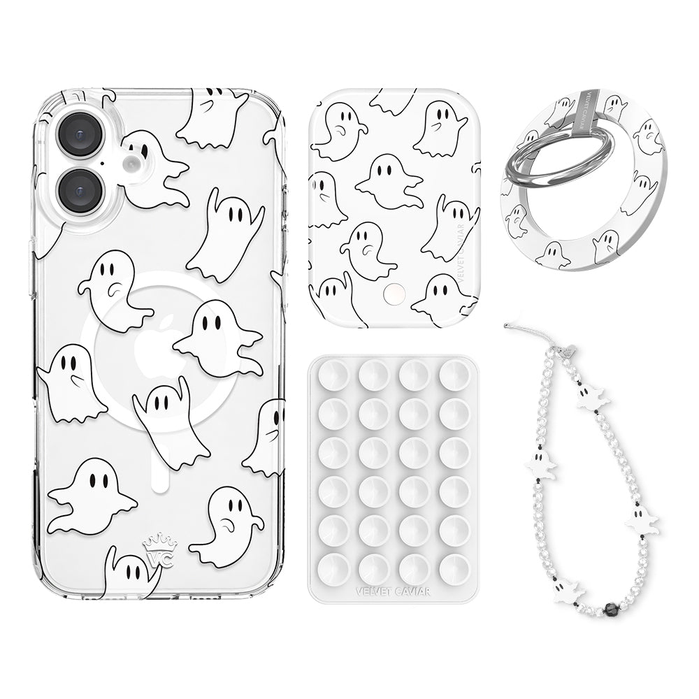 Ghosted iPhone Bundle Set with Non-Slip Grip - Shockproof Phone Case & Screen Protector for iPhone 13/14/15 Pro Max - Perfect for Outdoor Sports, Gym Workouts & Daily Protection