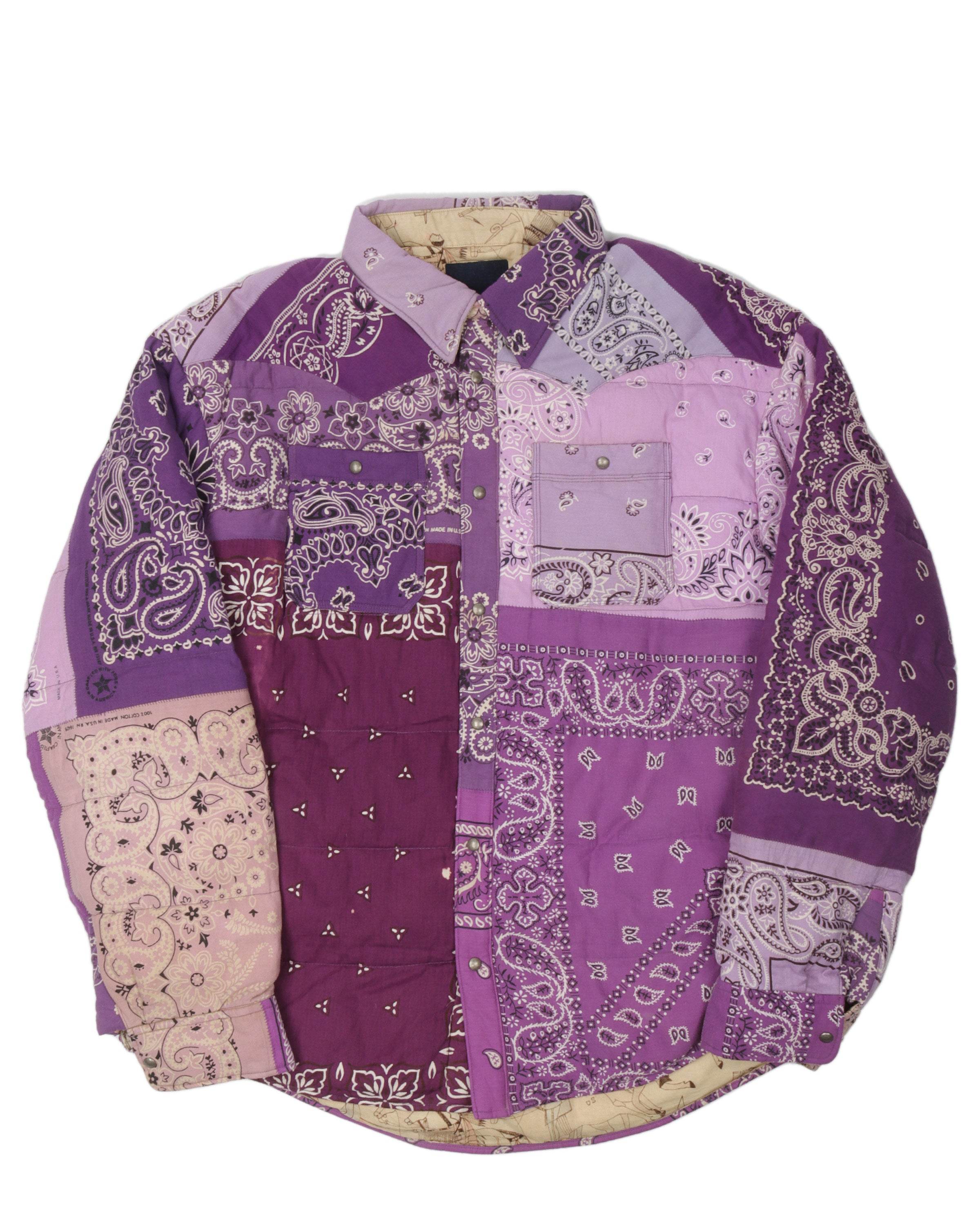 21SS Trendy Purple Bandana Print Jacket for Women - Stylish & Breathable Fashion Outerwear for Spring/Summer, Perfect for Casual Outings, Music Festivals & Streetwear Looks