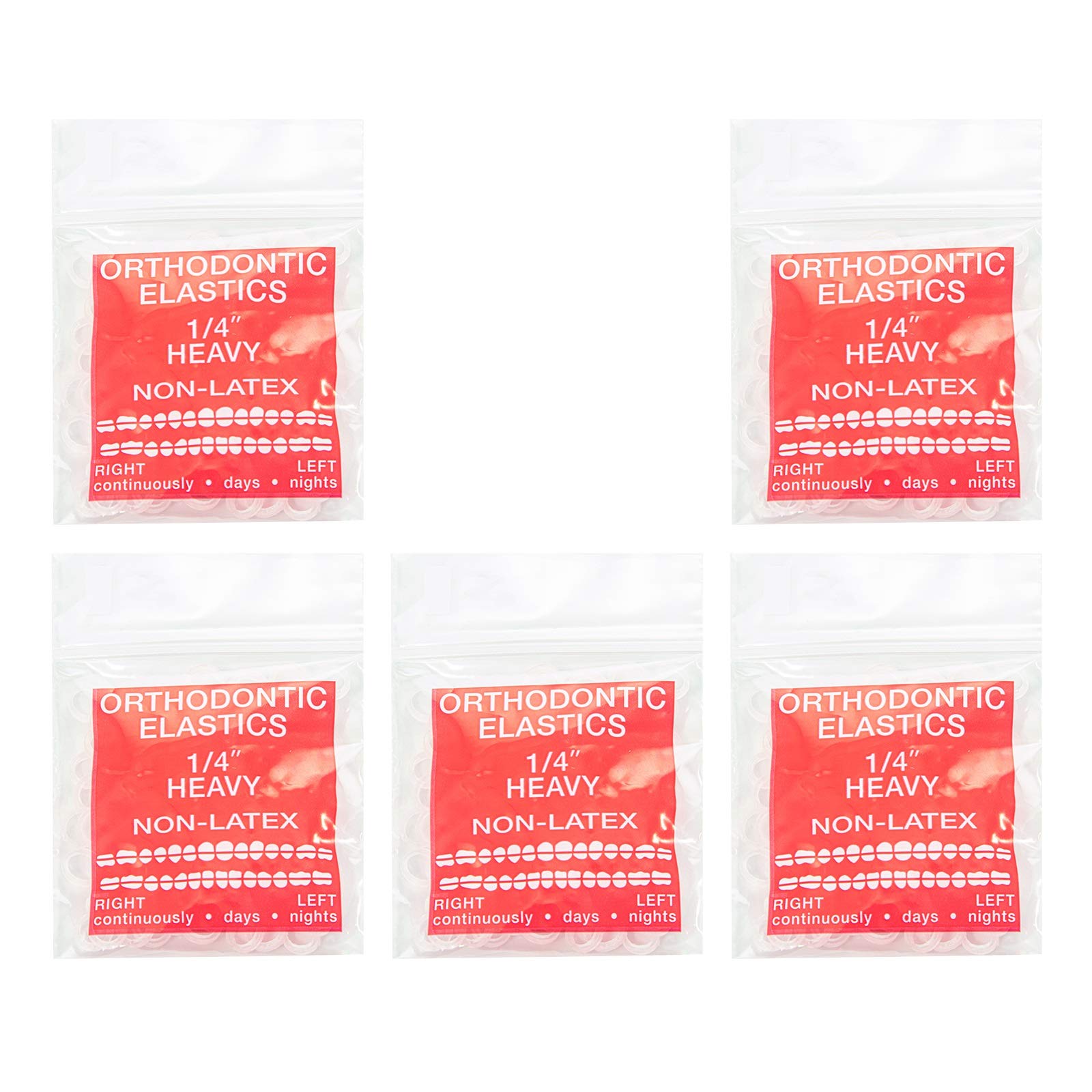 JMU Orthodontic Elastics 1/4 Heavy 500 Pack - Latex-Free Dental Rubber Bands for Braces, Made in USA - Perfect for Teeth Alignment & Orthodontic Treatment