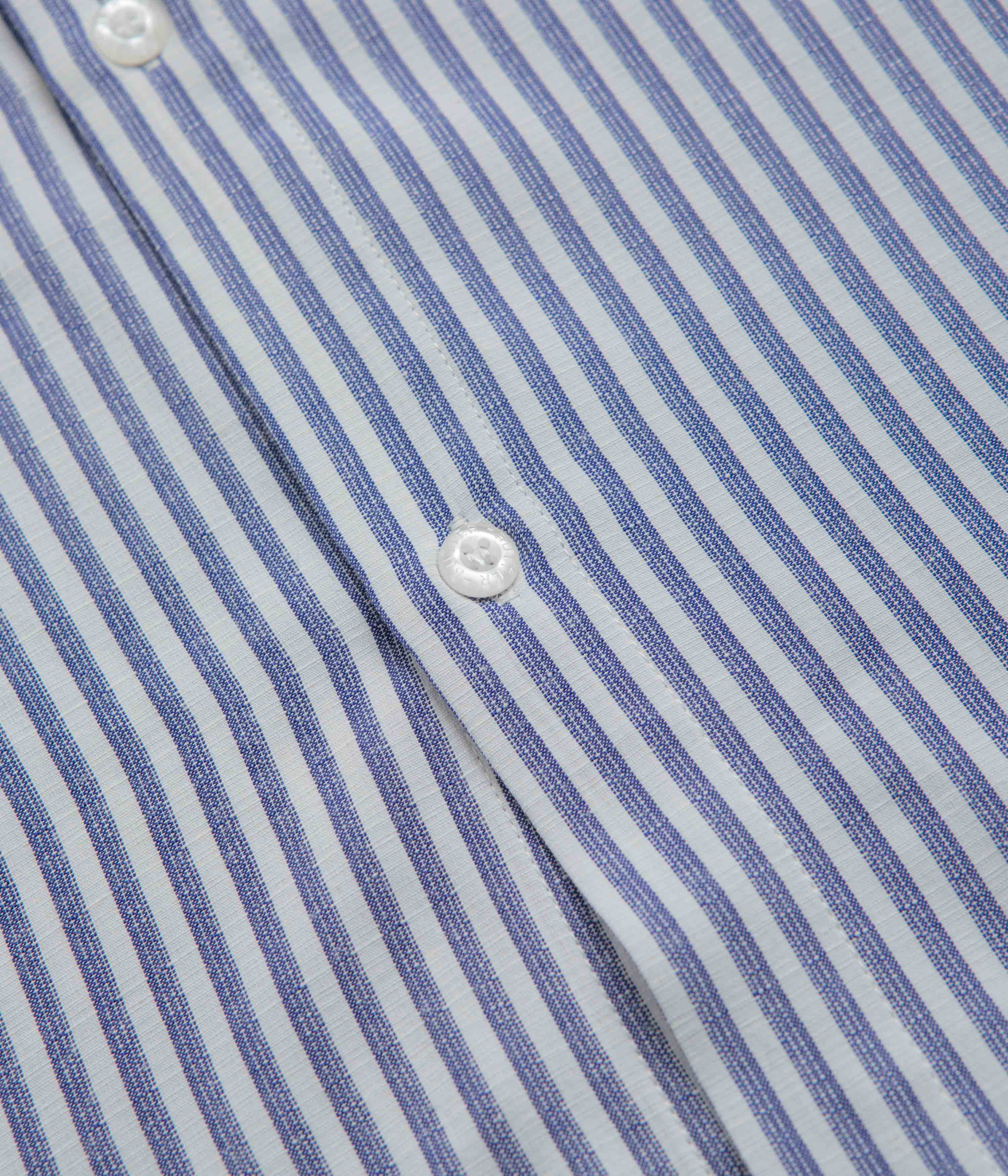 Butter Goods Hickory Short Sleeve Casual Shirt - Blue Stripe for Men | Comfortable & Stylish Summer Wear for Outdoor Activities, Beach & Street Fashion