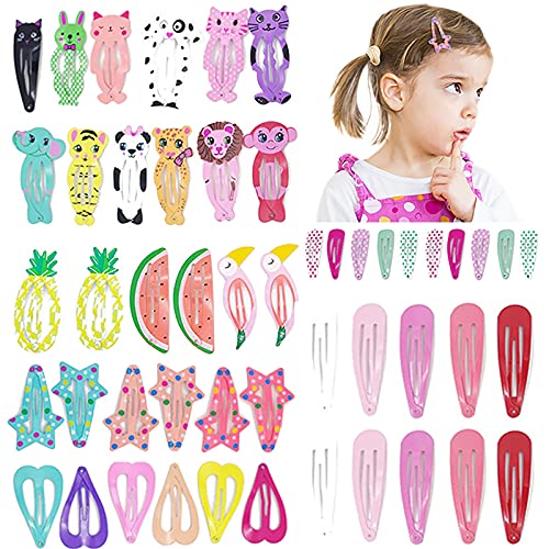 Cute Fruit Hair Clips for Girls - 50PCS Cartoon Hairpins for Travel & School