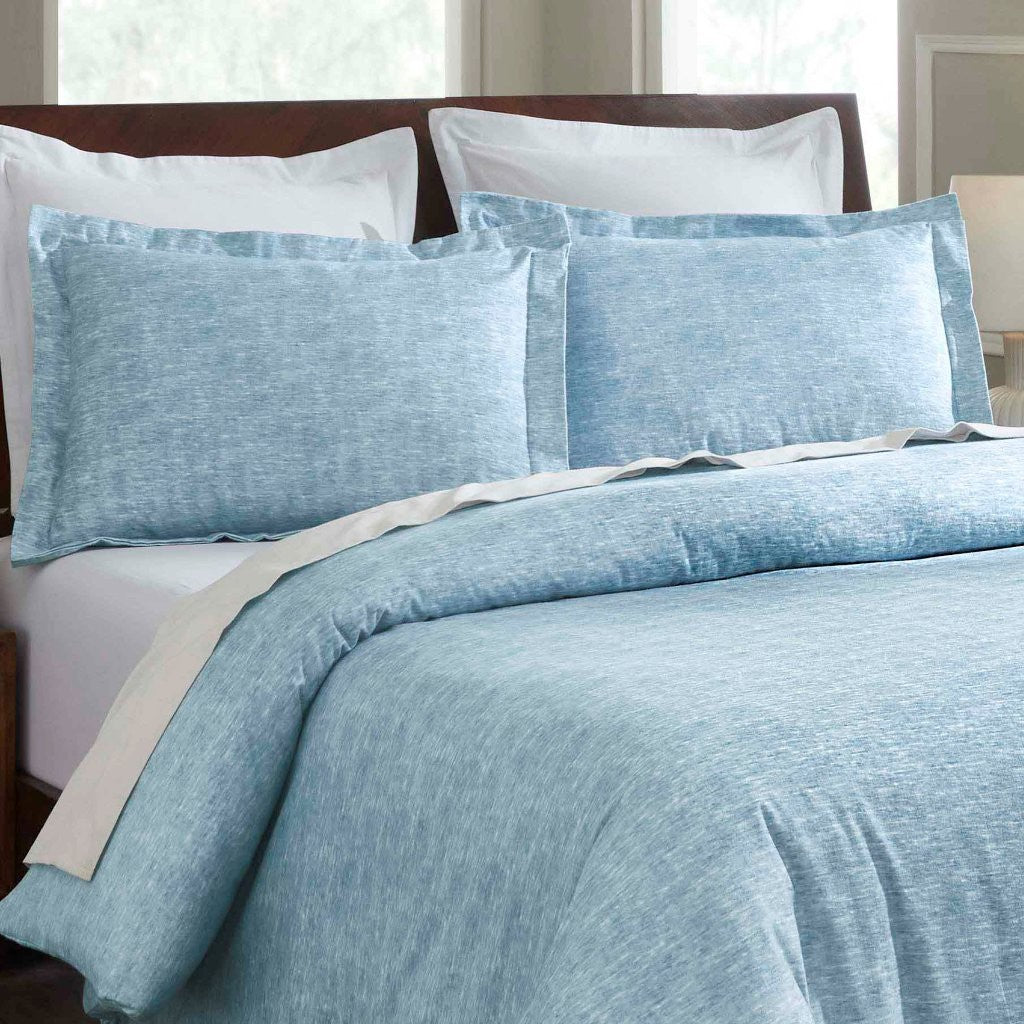 Soft Melange Flannel Cotton Two-Toned Brushed Duvet Cover Set - Cozy Bedding for Winter Nights & Guest Room Comfort