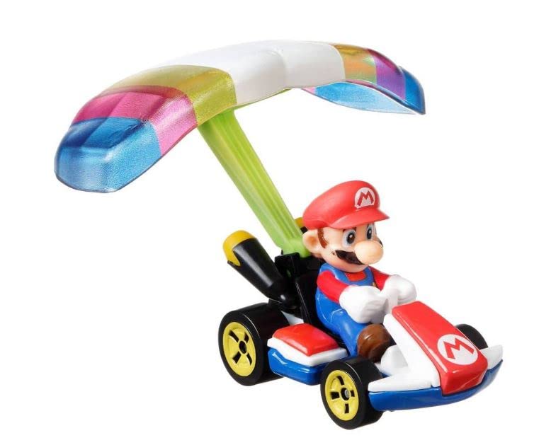 Hot Wheels Mario Kart 8 Character Vehicle Race Car Set - Collector's Edition with Glider - Perfect for Gaming Fans, Collectors & Birthday Gifts