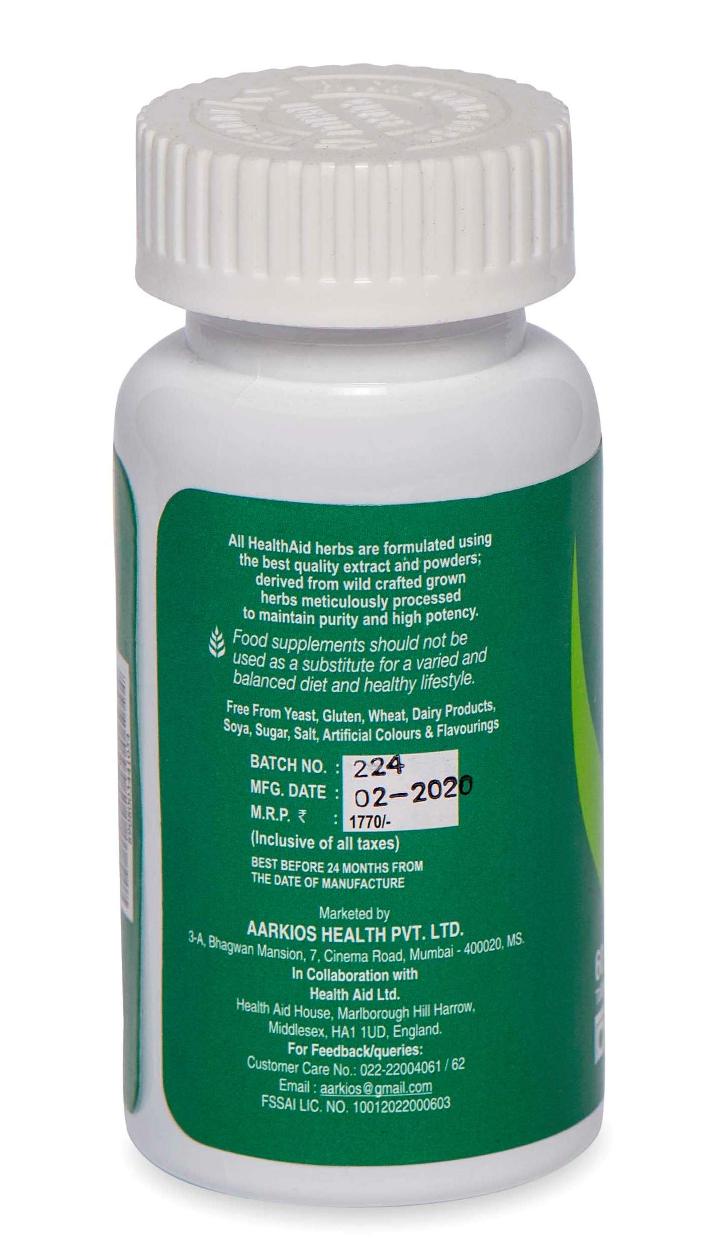 HealthAid Spirulina 500mg 60 Tablets | Organic Superfood Supplement for Immune Support & Detox | Perfect for Daily Wellness Routine & Energy Boost