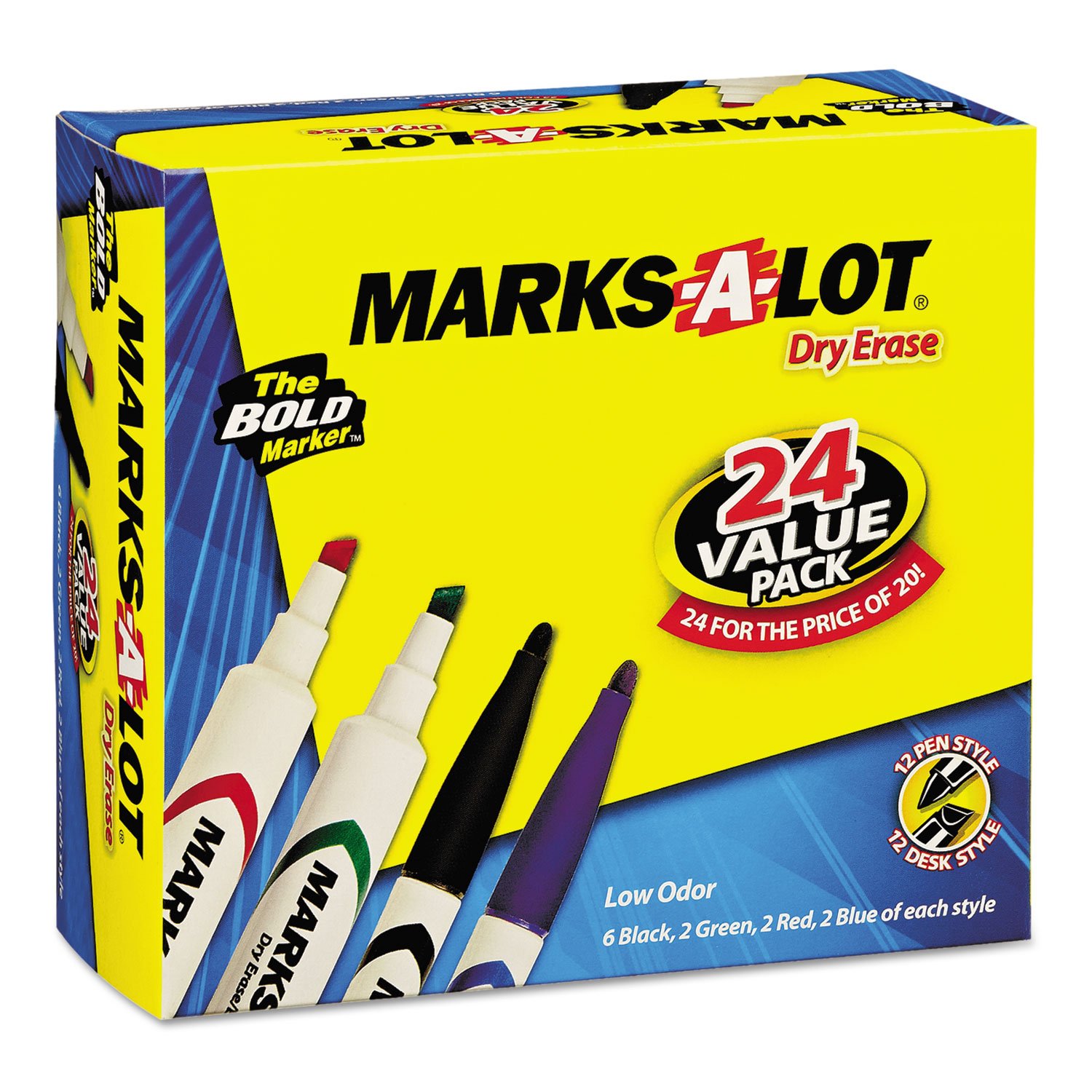 AVERY 29870 Dry Erase Markers Combo Pack - 24 Count with Chisel & Bullet Tips for Whiteboards - Perfect for Office, Classroom & Home Use