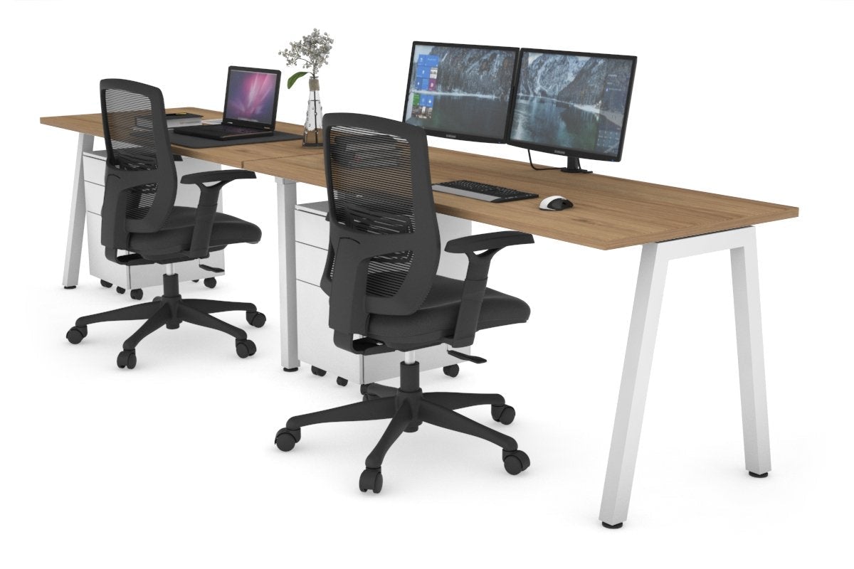 Dual Workstation Office Desk for 2 People - 1400L x 700W Dimensions - Perfect for Shared Workspaces, Home Offices & Collaborative Environments