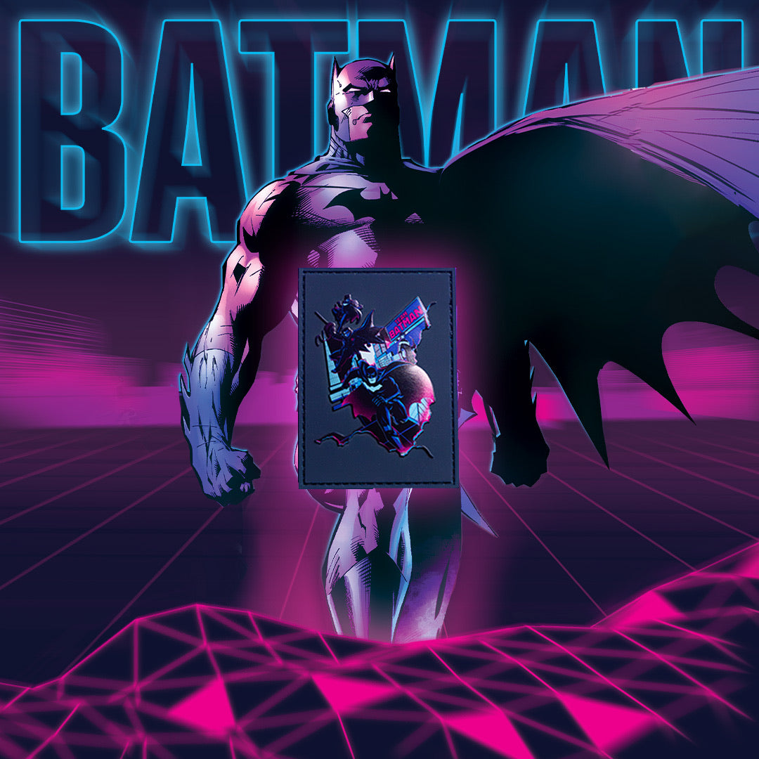 Official Neon Batman Embroidered Patch - DC Comics Superhero Logo for Jackets, Backpacks & DIY Crafts