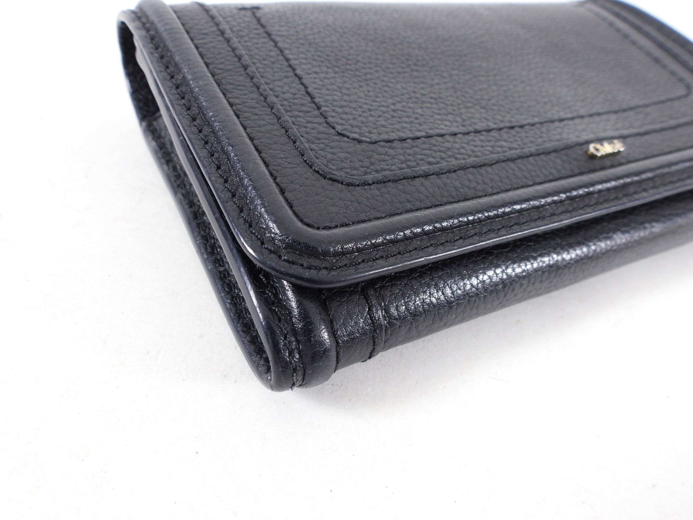 Chloe Paraty Black Leather Continental Wallet for Women - Luxury Designer Wallet for Everyday Use & Travel