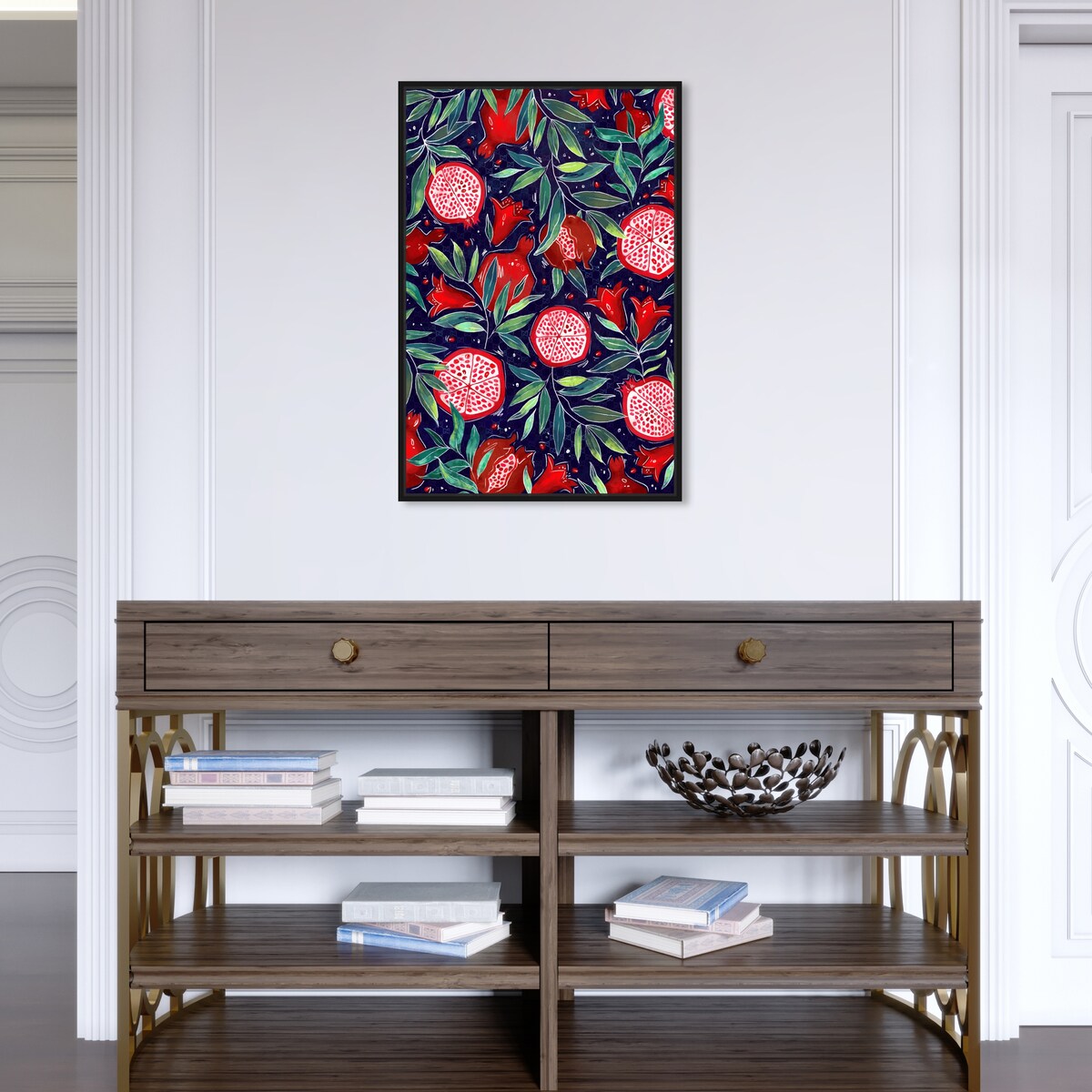 Blooming Tropical Flowers Framed Canvas Wall Art - White Cabin & Lodge Decor for Kitchen, Living Room, Bedroom - Perfect for Home, Office & Gift Giving