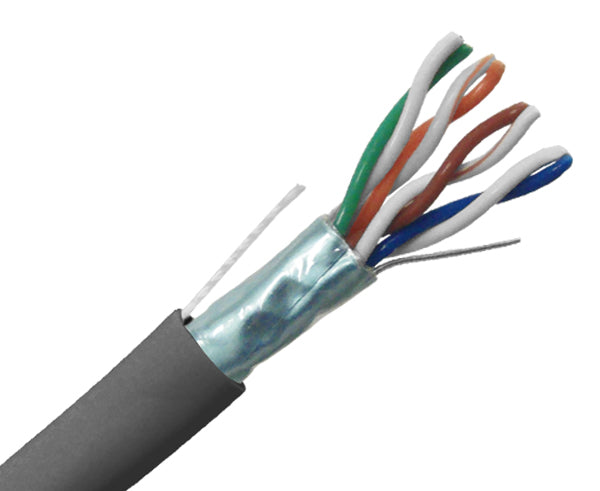 CAT5E Plenum Bulk Ethernet Cable 1000FT - CMP Shielded, 24 AWG Solid Copper for High-Speed Networking - Ideal for Office Buildings, Data Centers & Commercial Installations