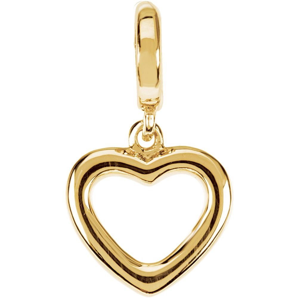 Jewels By Lux Petite Heart Charm Necklace - Dainty Gold/Silver Pendant for Women - Perfect for Valentine's Day, Anniversary & Everyday Elegance