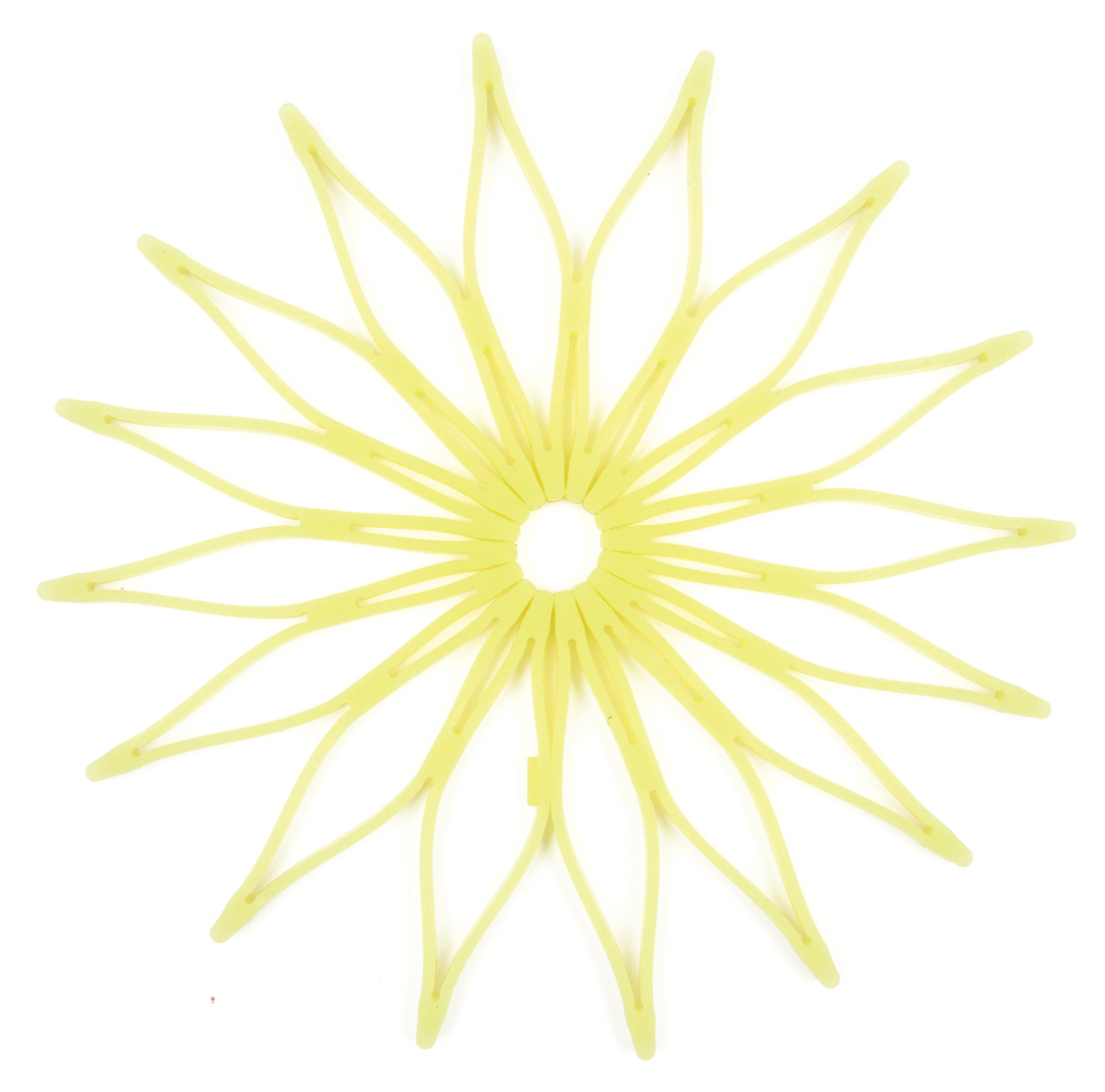Blossom Multi-Purpose Flower Silicone Trivet - Heat Resistant Hot Pad & Coaster Set (8.75 Inches, Translucent Yellow) - Microwave & Dishwasher Safe for Kitchen, Dining, and Party Decor