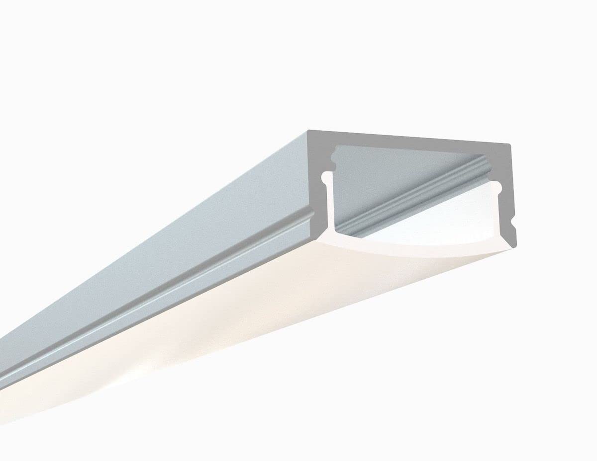 LED Aluminum Channel 5-Pack 8ft (2.4Meter) with Frosted Diffuser for LED Strip Lights - 1971 Series Extrusion Fits Up to 12mm/0.47