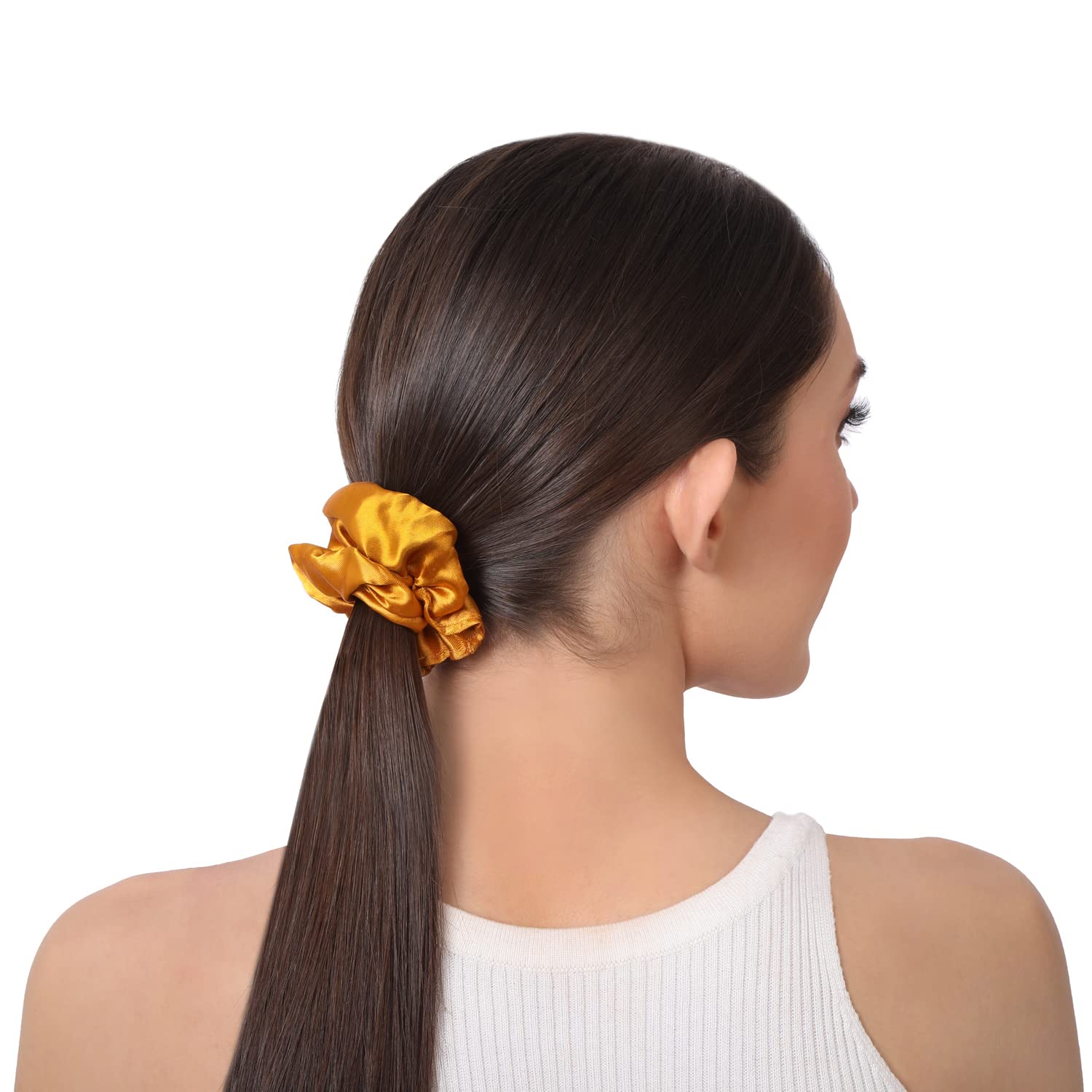 6 Pcs Satin Silk Scrunchies Hair Bands for Women - Soft Hair Ties, Stylish Hair Accessories for Ponytails, Buns & Everyday Use