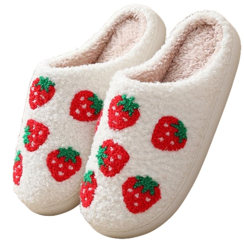 Non-Slip Fluffy Slides Slippers for Women & Men - Indoor/Outdoor Open Toe Comfort with Cute Smile Face Design - Perfect for Home, Lounge, Beach & Poolside Wear