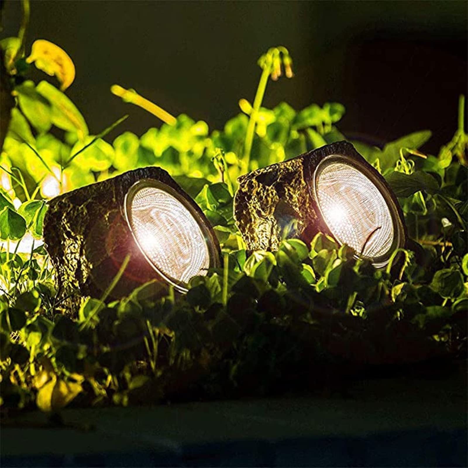 Solar Rock Lights Outdoor - Waterproof Solar Powered LED Landscape Lighting for Garden, Pathway, Yard, Patio - Energy Efficient Decorative Stones for Nighttime Illumination