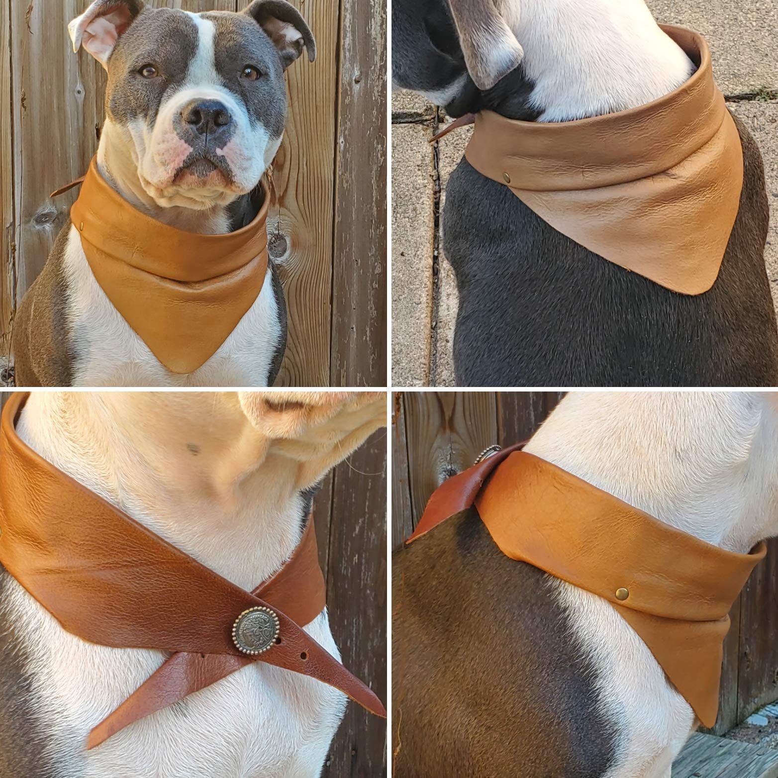 Premium Leather Dog Bandana for Pets - Adjustable & Stylish Pet Fashion Accessory - Perfect for Daily Walks, Outdoor Adventures & Special Occasions