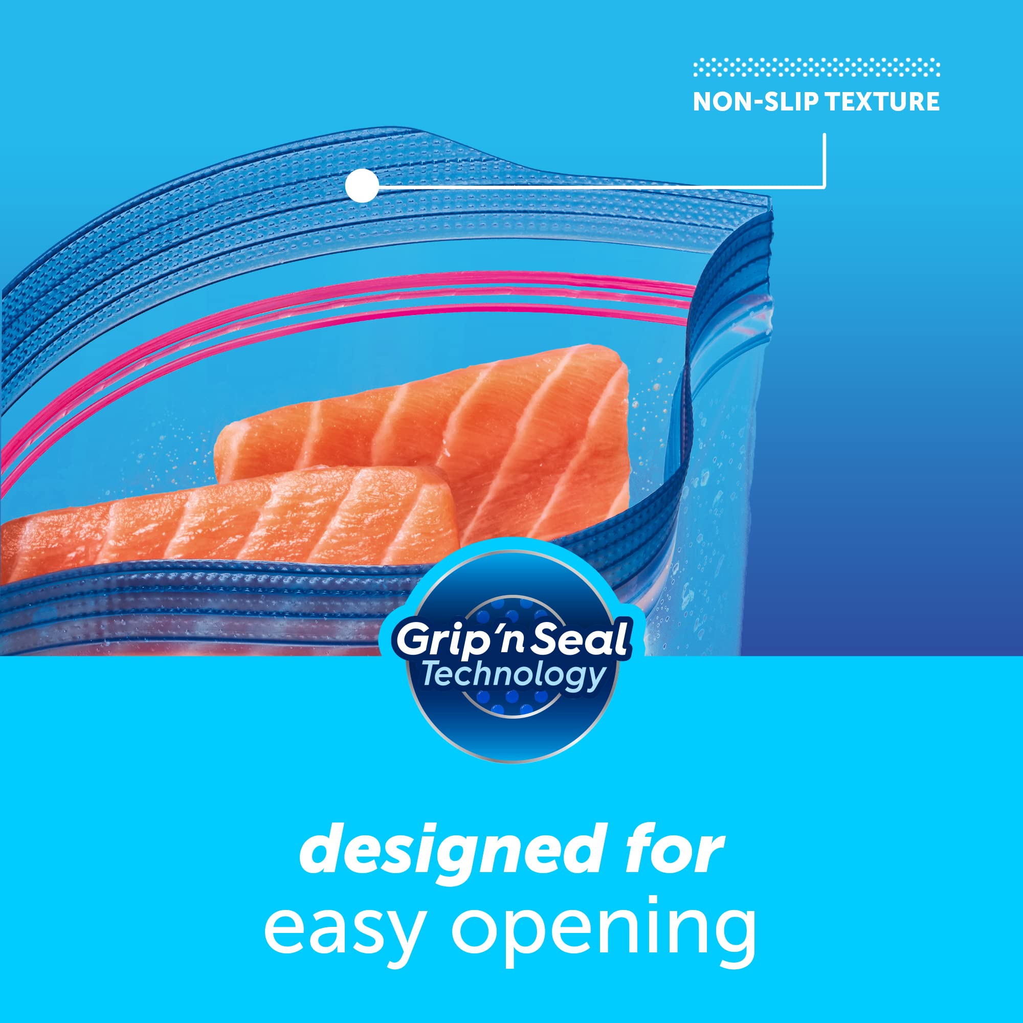 Ziploc 2 Gallon Freezer Bags with Grip 'n Seal Technology - 30 Count (3 Packs of 10) for Food Storage, Meal Prep & Freezing - Perfect for Leftovers, Sous Vide & Bulk Cooking
