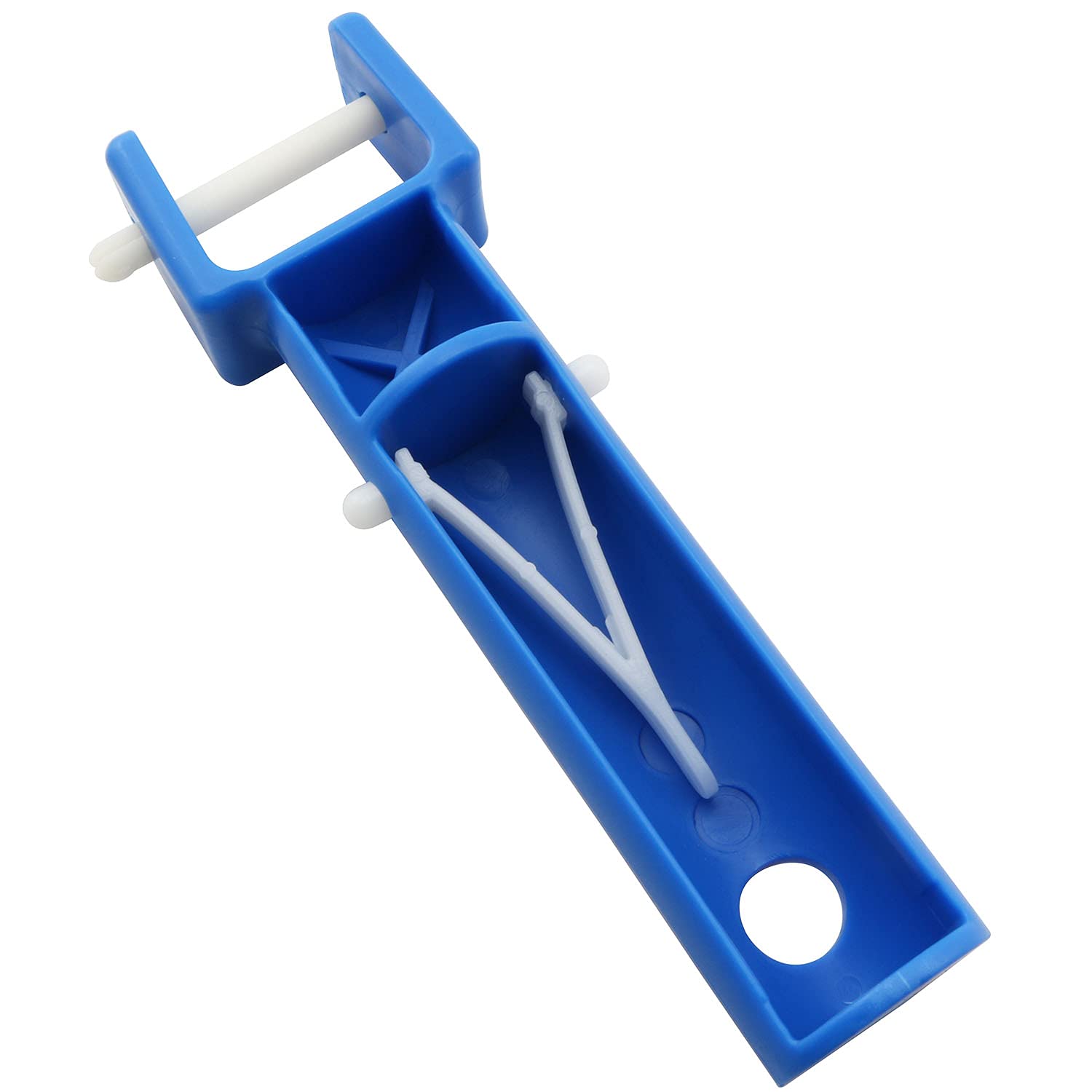 RLECS 2-Pack Universal Vacuum Pool Brush Handle Replacement - Blue with V Clips & Pins for Swimming Pool & Spa Cleaning | Heavy-Duty Maintenance Tool for In-Ground & Above Ground Pools