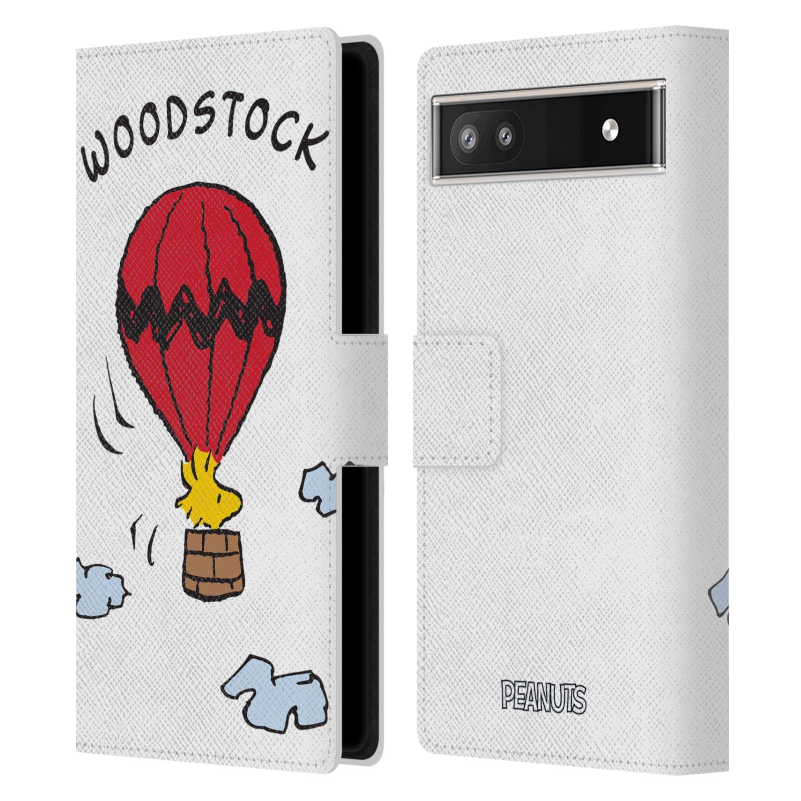 Peanuts Woodstock Leather Wallet Case for Google Pixel 6a - Perfect for Travel & Daily Use