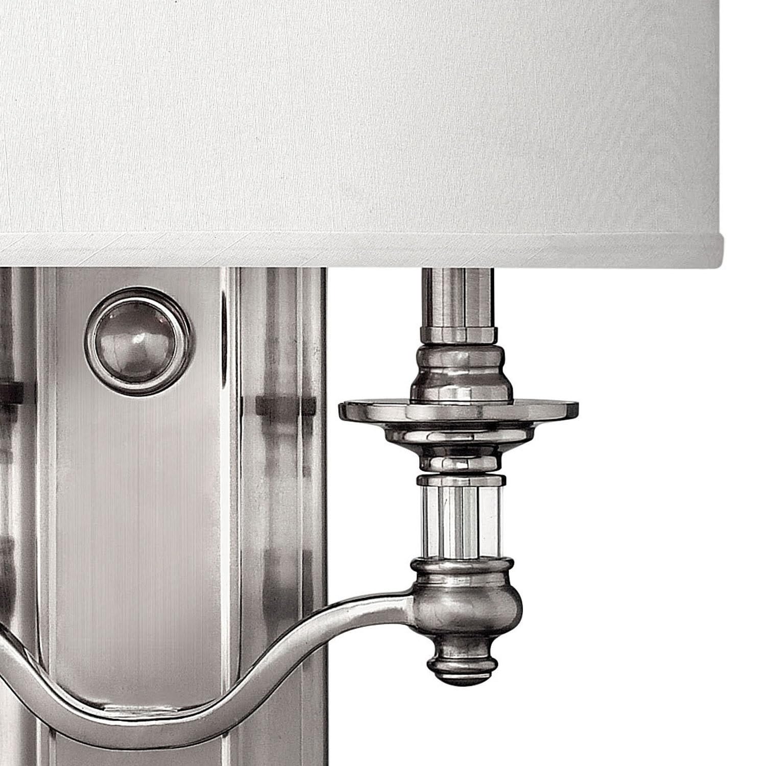 Hinkley 4900BN Traditional Two Light Wall Sconce - Sussex Collection in Pewter, Nickel, Brushed Steel & Silver Finish | Perfect for Bedroom, Hallway & Entryway Lighting