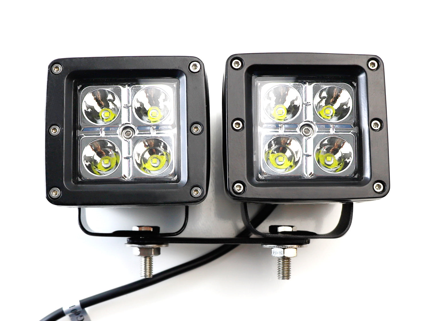 Dual Ditch Light Extension Mounting Brackets with DTP Connector Splitters - Heavy Duty Off-Road LED Light Mounts for Trucks & Jeeps