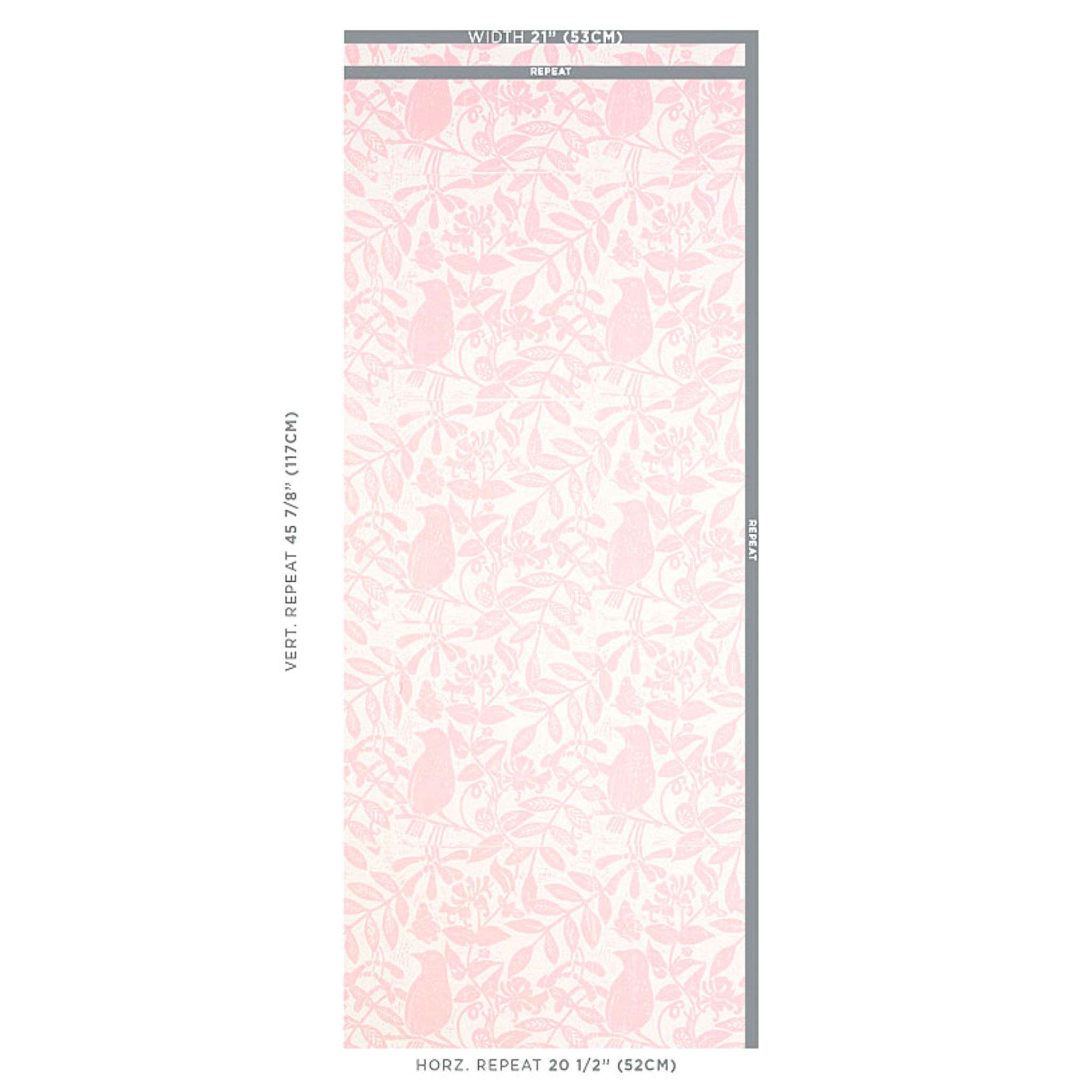 Pink Bird & Bee Floral Wallpaper - Peel and Stick Removable Wallpaper for Nursery, Bedroom, or Living Room Decor