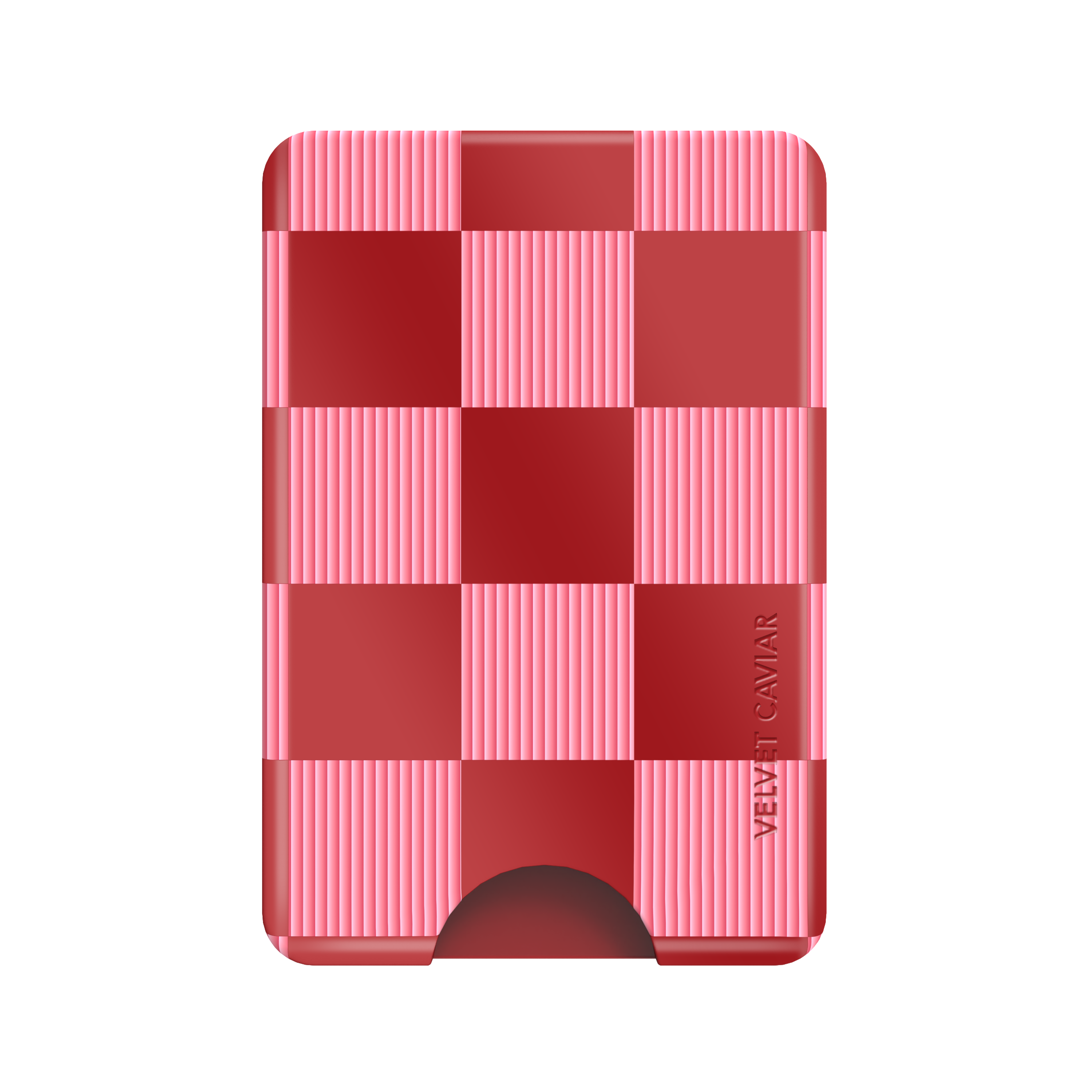 Rose Vibe Checkered MagSafe Wallet for iPhone - Slim RFID Blocking Credit Card Holder with Money Clip | Perfect for Travel, Shopping & Everyday Use