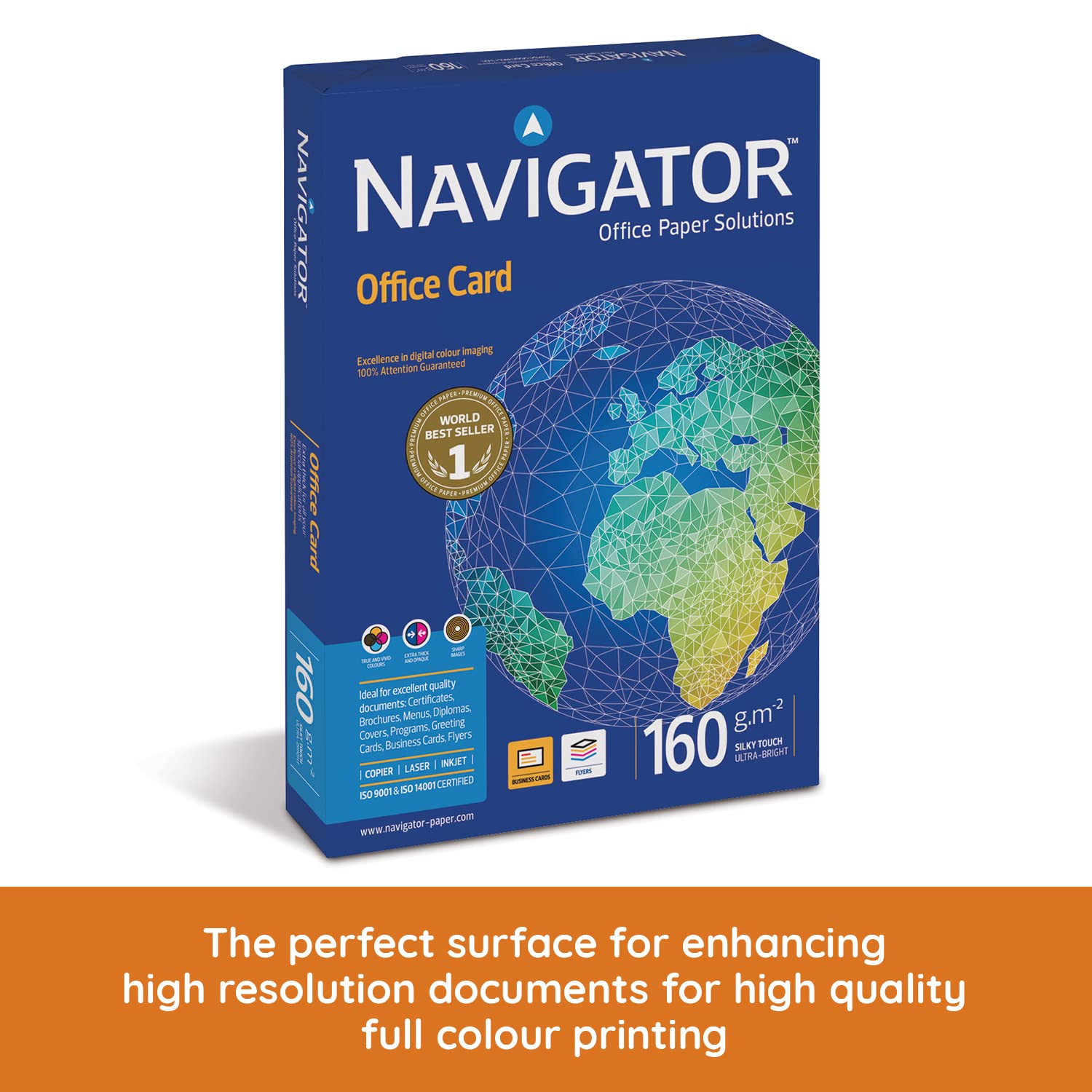 Premium A4 Color Printer Paper - 160gsm White Multipurpose Copy Paper - 250 Sheets for Office, School & Home Printing, Photocopying & Craft Projects