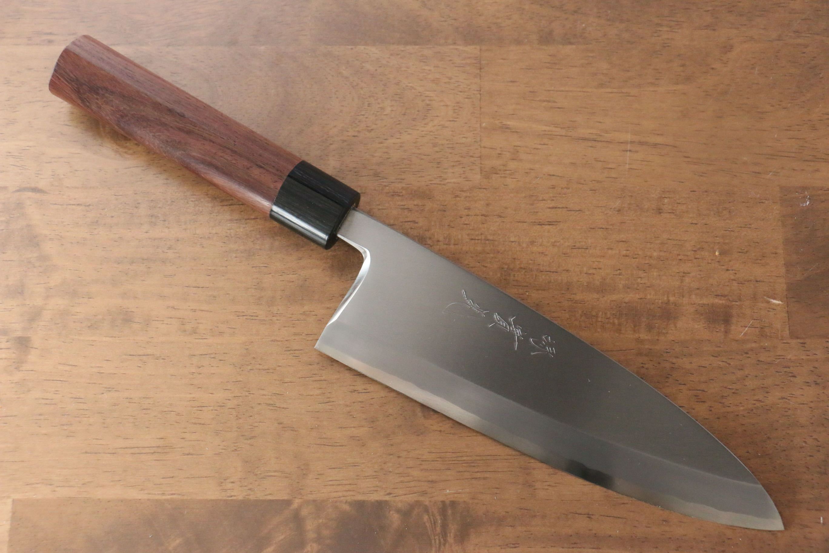 Jikko Silver Steel No.3 Deba Knife 195mm - Premium Japanese Chef Knife with Shitan Handle for Sushi, Fish Filleting & Professional Kitchen Use