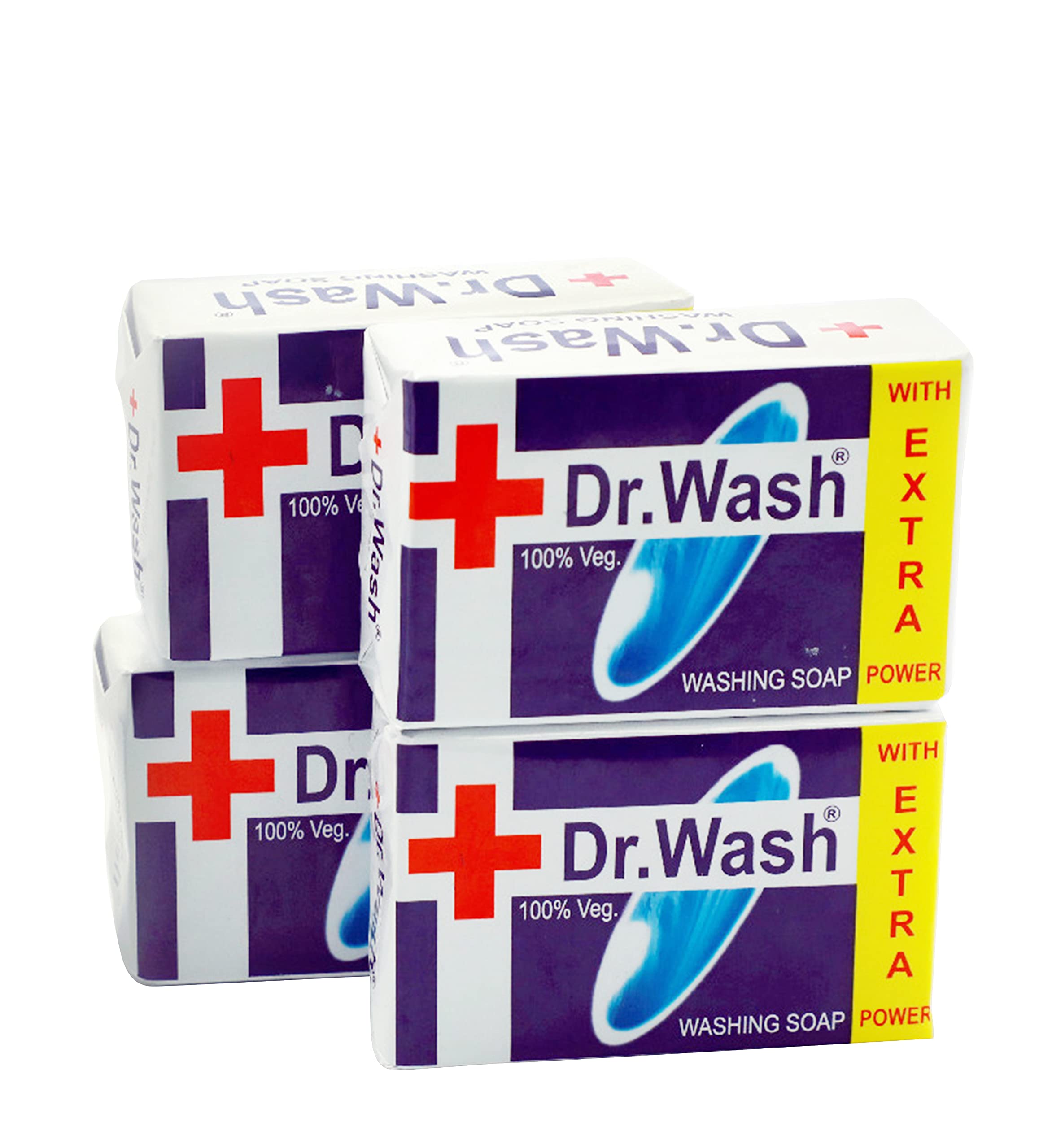 Dr.Wash Natural Handmade Soap Bar 200g (4 Pack) - Gentle Cleansing for Sensitive Skin, Perfect for Travel & Daily Use