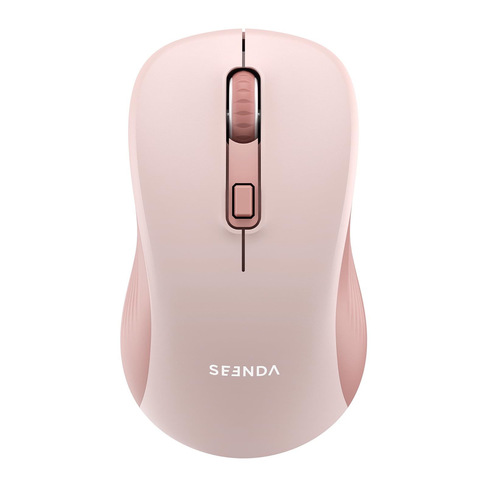 Seenda Wireless Bluetooth Mouse for Laptop - Dual Mode (Bluetooth & 2.4G USB) Ergonomic Computer Mouse Compatible with MacBook, Windows PC - Pink | Perfect for Office Work, Home Use & Travel