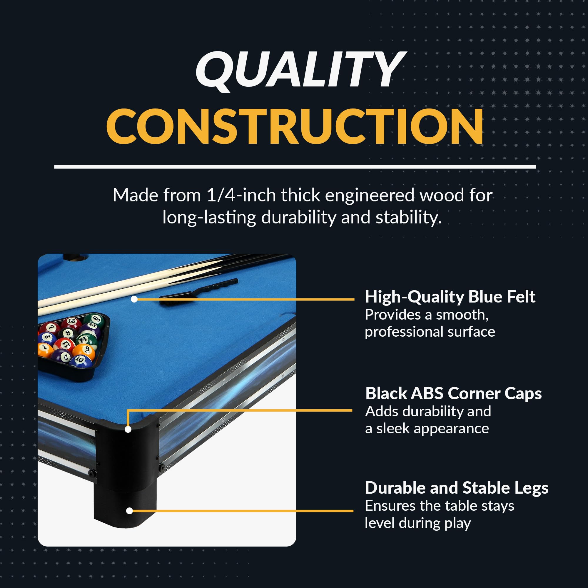 Hathaway Breakout 40-inch Portable Pool Table Topper - Blue Billiards Game Set with Cue Sticks, Balls, Triangle Rack, Chalk & Brush | Perfect for Dining Table Conversion, Game Rooms & Indoor Entertainment