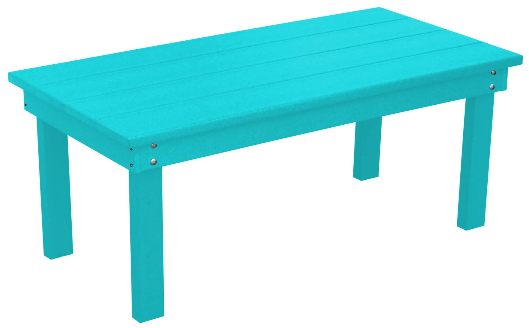 Furniture Barn USA Poly Hampton Coffee Table in Aruba Blue - Modern Living Room Centerpiece for Home Decor