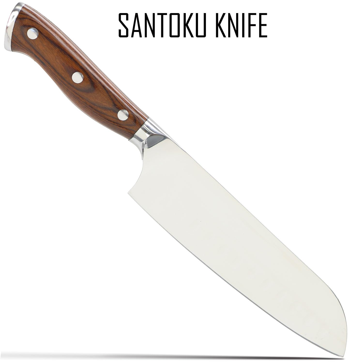 Premium 9-Inch Santoku Knife - Professional Stainless Steel Kitchen Chef Knife with Custom Engraving | Perfect for Slicing, Dicing & Chopping Vegetables, Meat & Fish