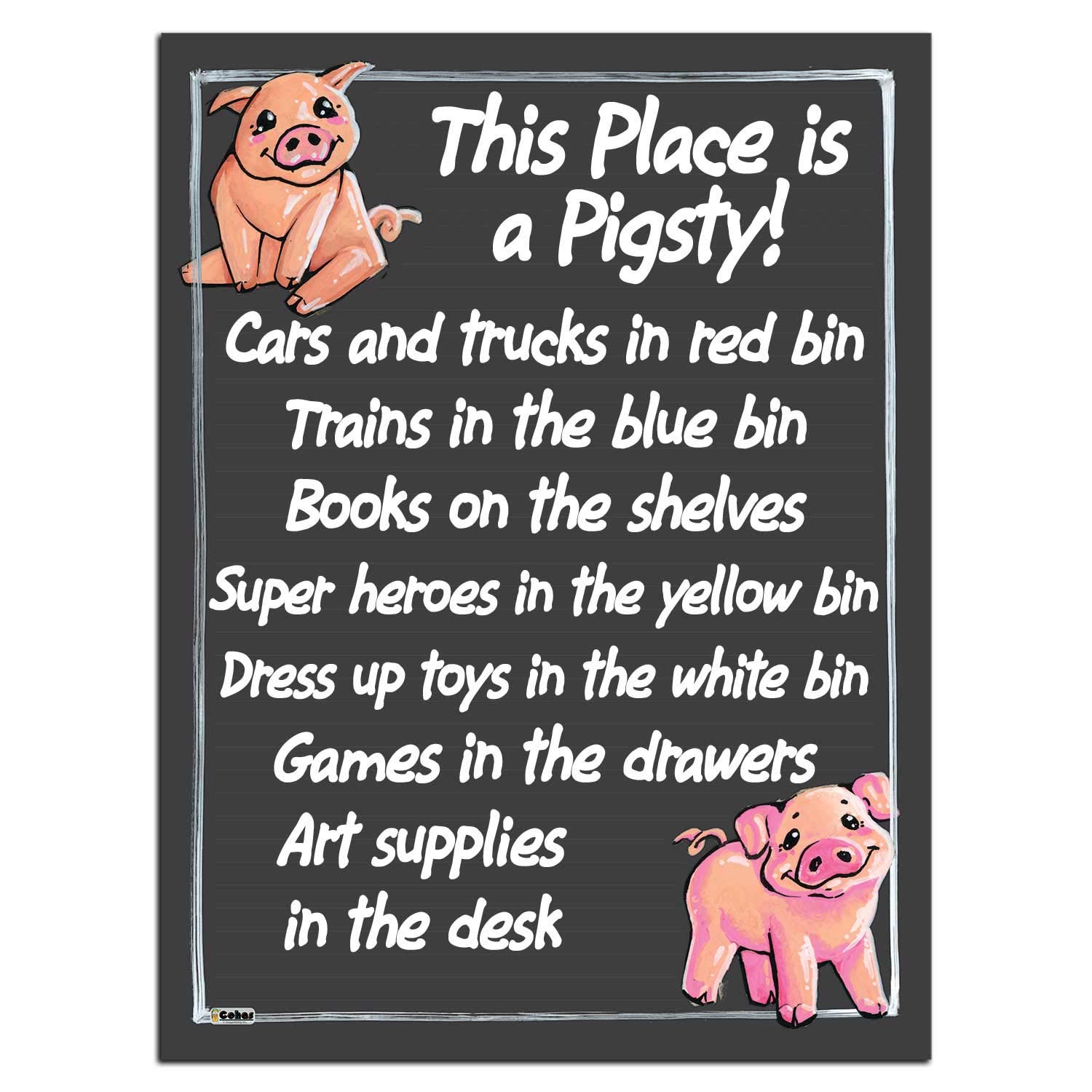 Farm Theme Magnetic Chalkboard with Pig Chalk Art - 12x16 Inch Whiteboard with Liquid Chalk Marker - Perfect for Kitchen, Office & Kids' Room Decor
