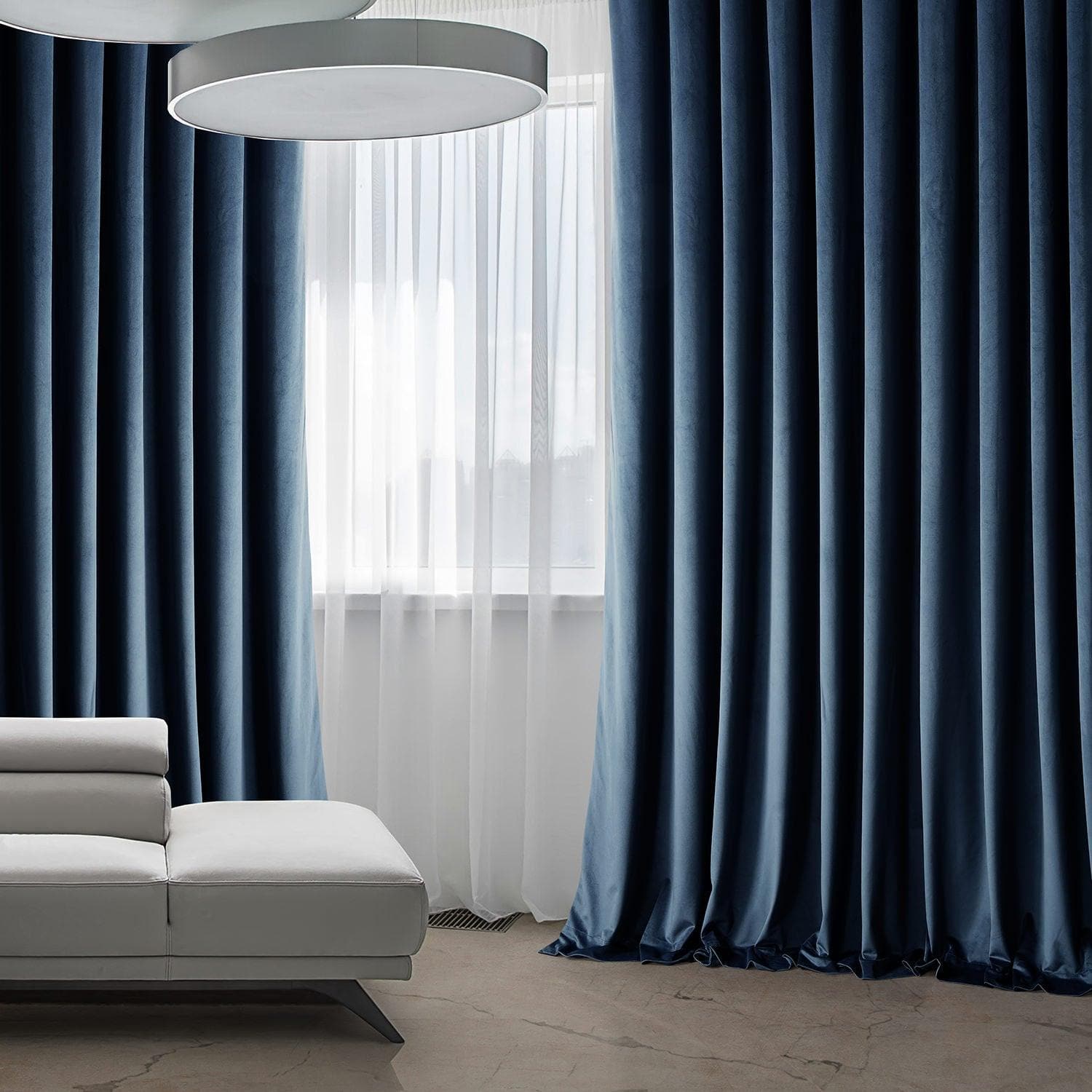 Premium Avalon Blue Heritage Plush Velvet Custom Curtains - Blackout Drapes for Living Room & Bedroom - Elegant Window Treatments for Home Decor