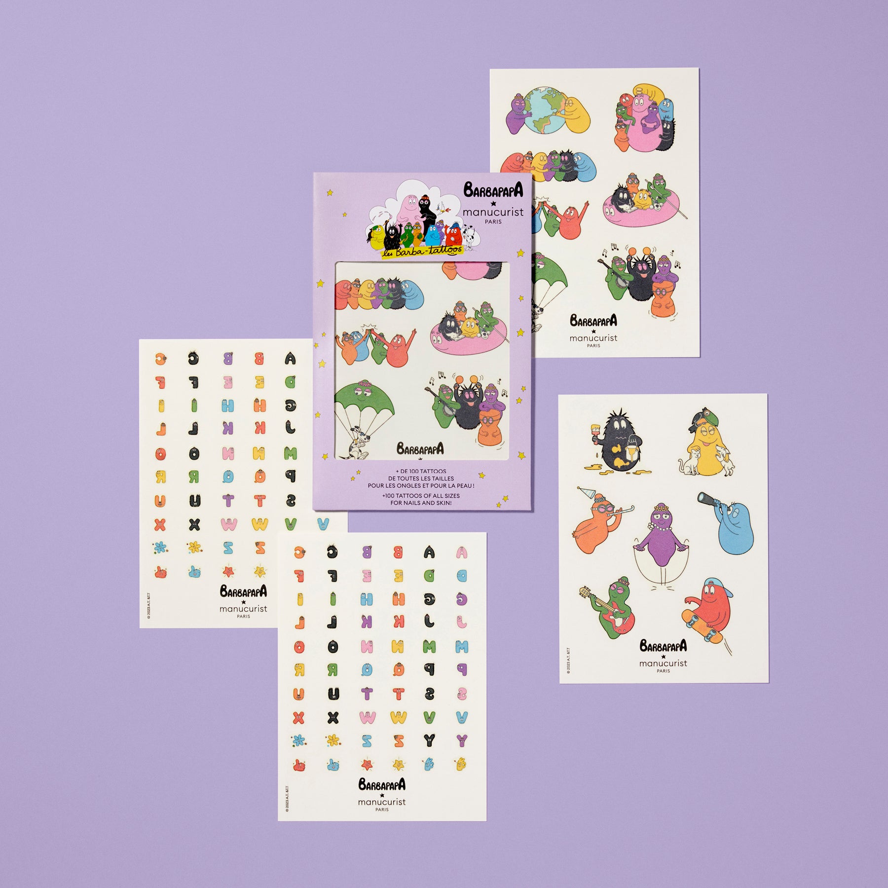 Barbapapa Temporary Tattoos for Kids & Adults - Fun Waterproof Fake Tattoos for Parties, Halloween & Cosplay - 24 Unique Designs
