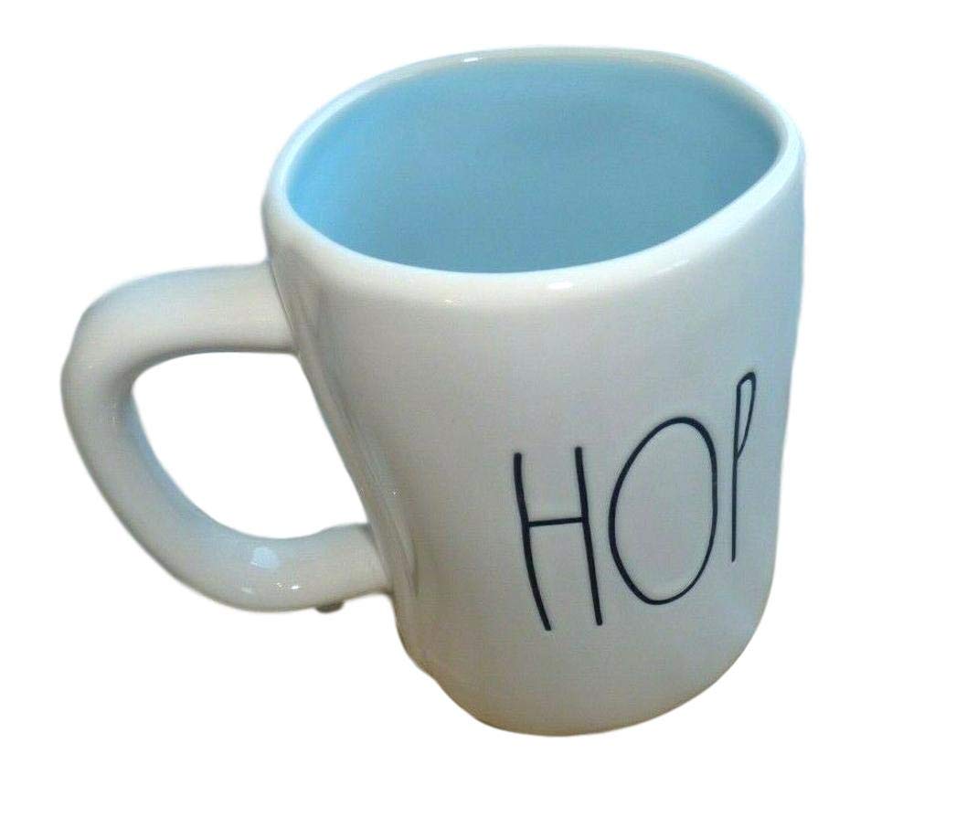 Rae Dunn Ceramic Coffee Mug - Reversible Hip Hop Design with Blue Interior - Perfect for Home, Office, or Gift Giving