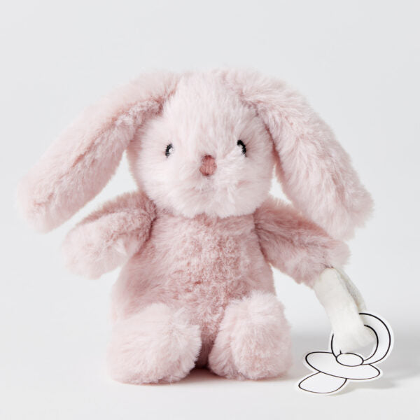 Soft Bunny Plush Toy & Pacifier Holder - Cute Stuffed Animal for Babies & Toddlers - Perfect for Nursery Decor, Baby Shower Gifts, and Soothing Teething Infants