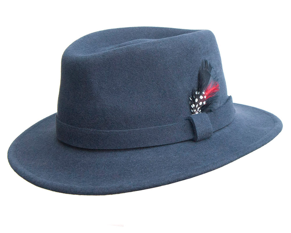 Olney 'Bushman' Fedora Hat - Graphite Grey Wool Felt for Men | Classic Vintage Style Outdoor & Travel Accessory