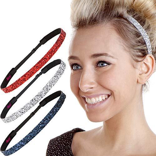 Bling Glitter Skinny Navy/Silver/Red