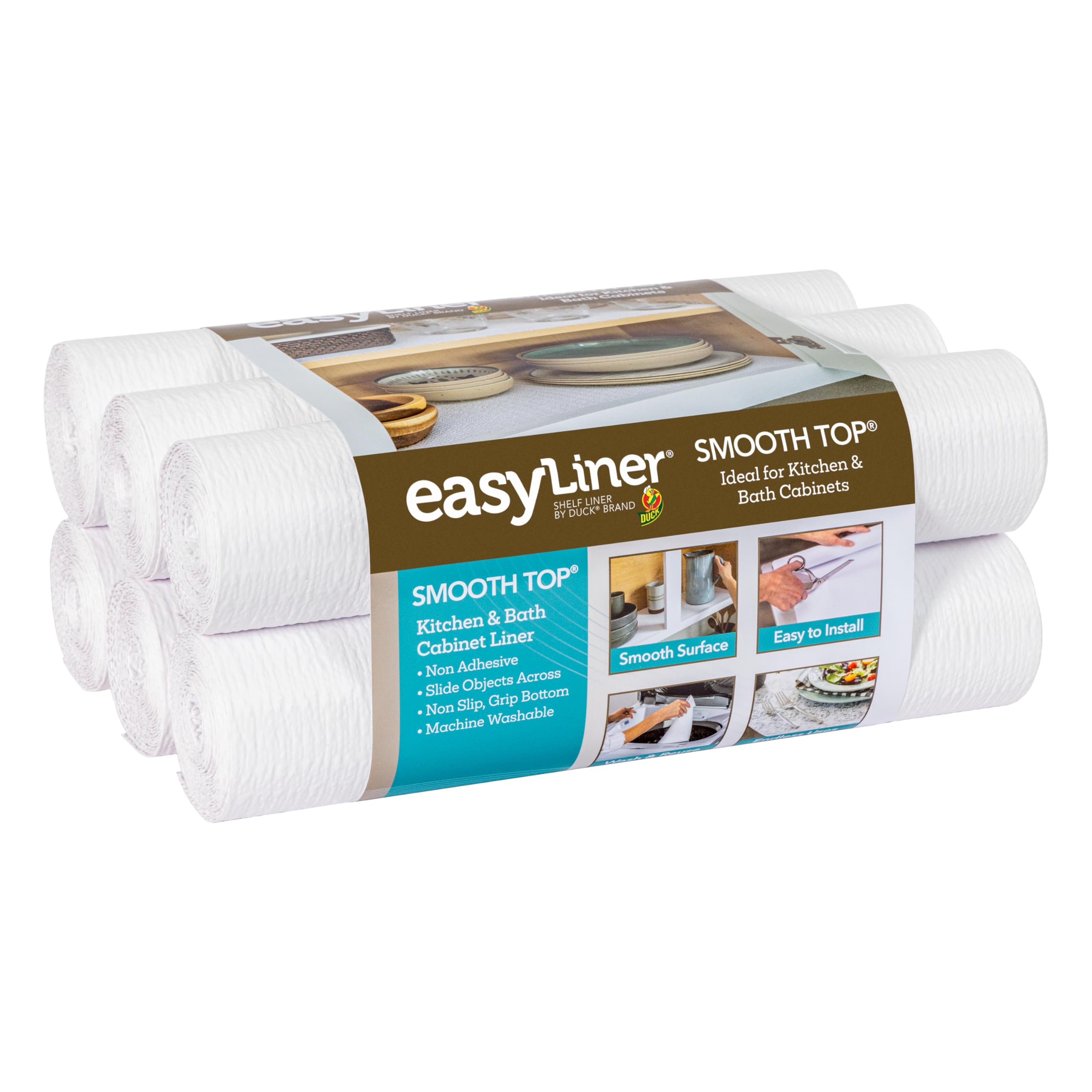 Non-Slip Smooth Top EasyLiner for Kitchen Cabinets & Drawers - 12